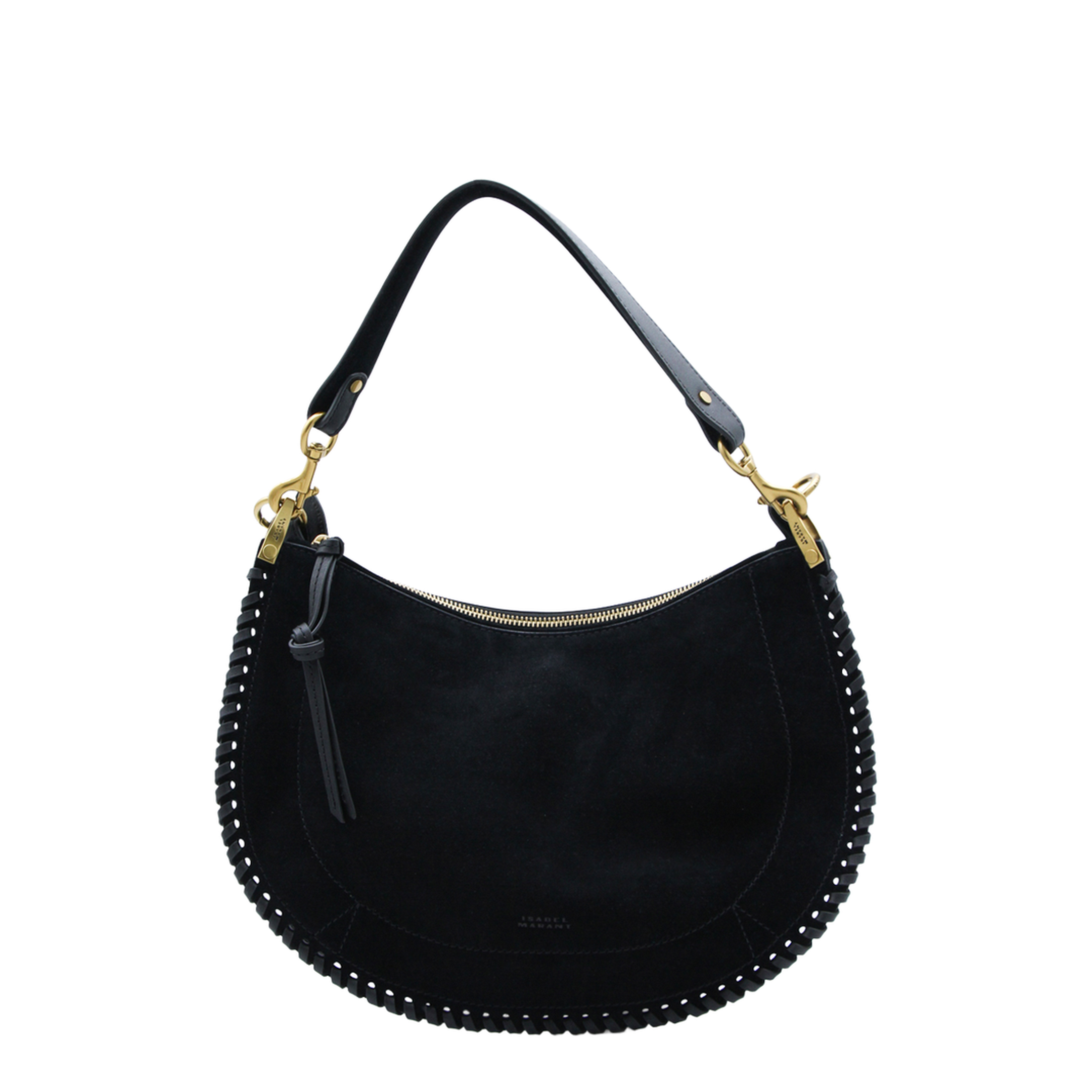 Oskan Soft Zip Smooth Studded Cowhide Leather Crossbody Bag - Black - Image 1