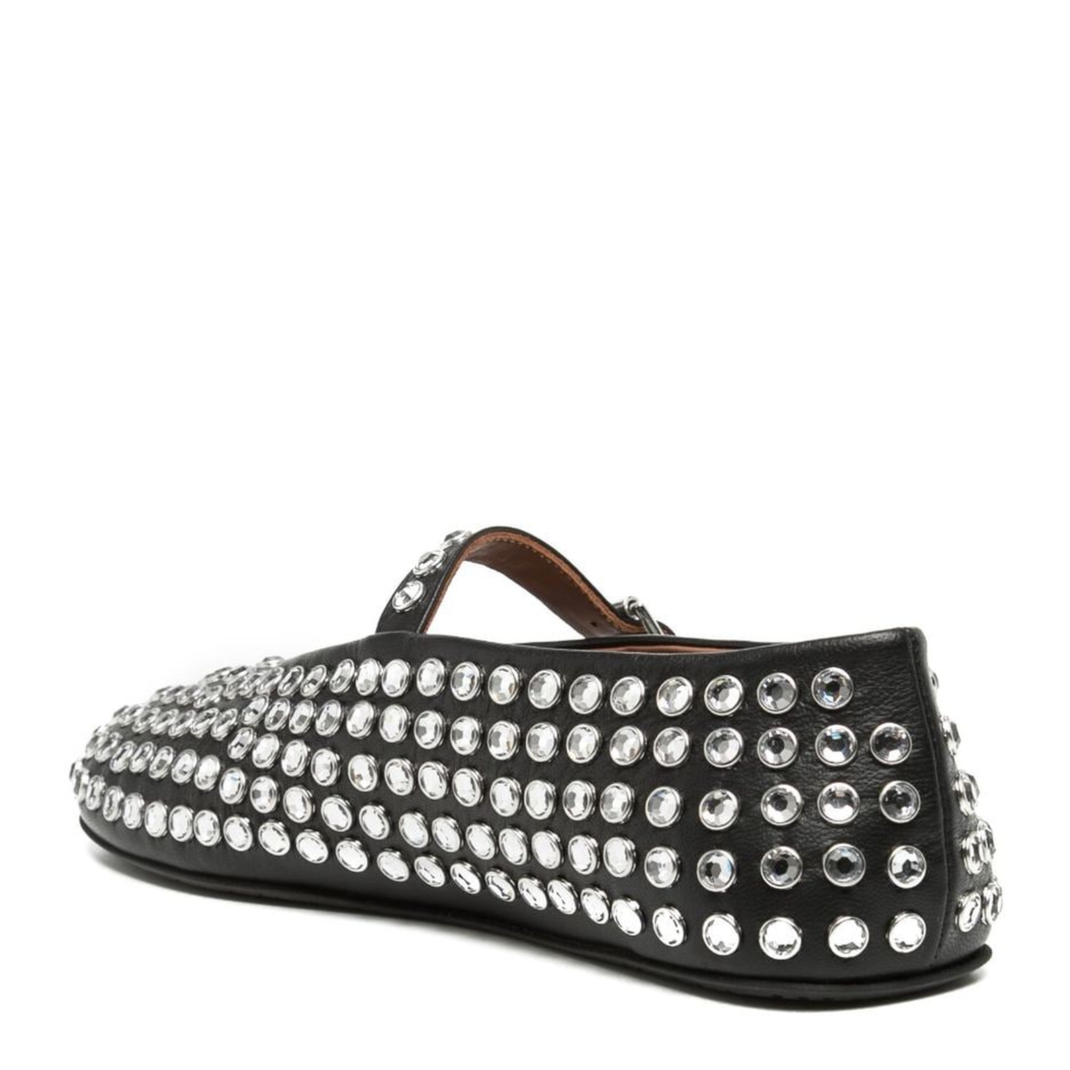 Noir Strass Lambskin Ballet Flats - Image 4