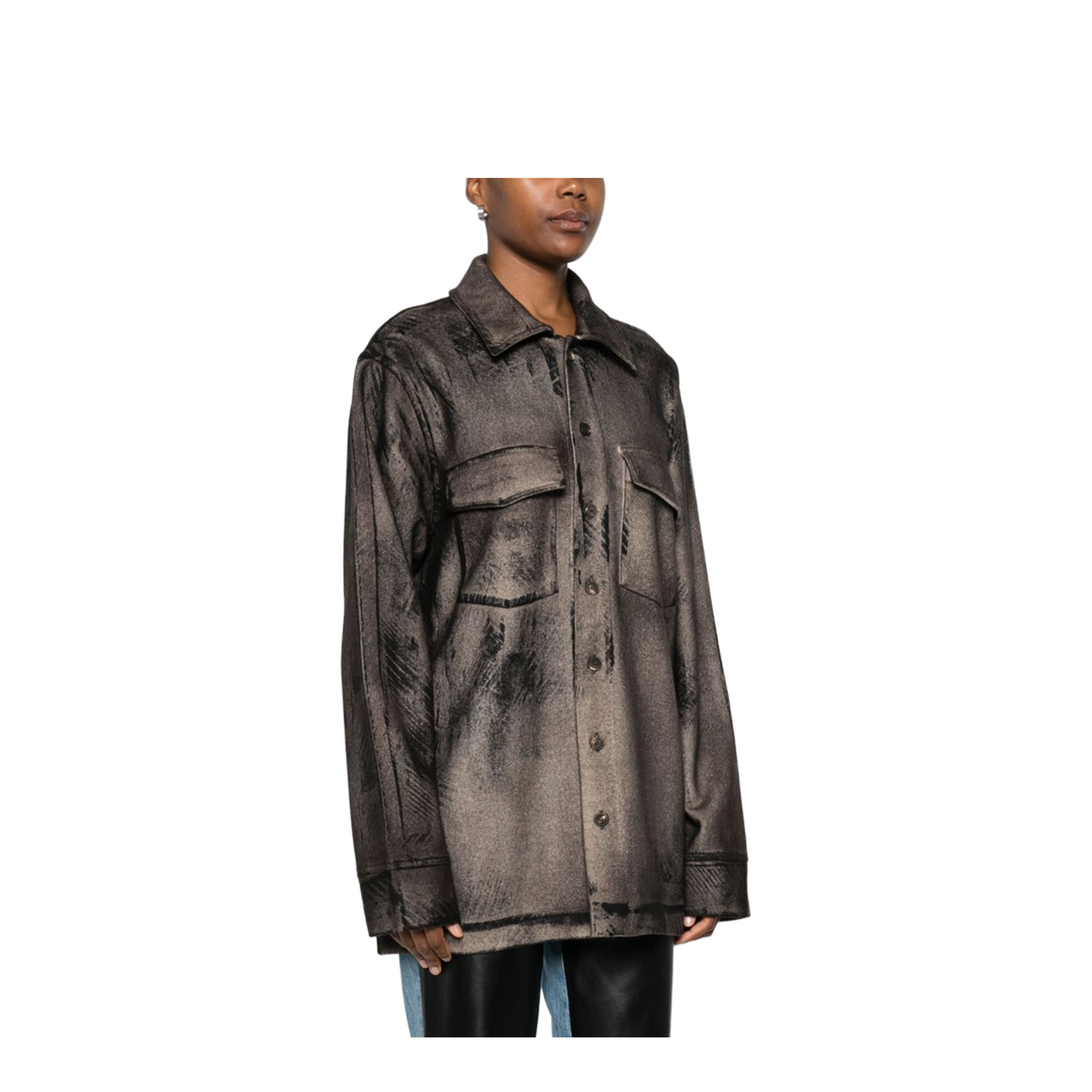 Wool And Cashmere Blend Shirt in Brown - Image 4