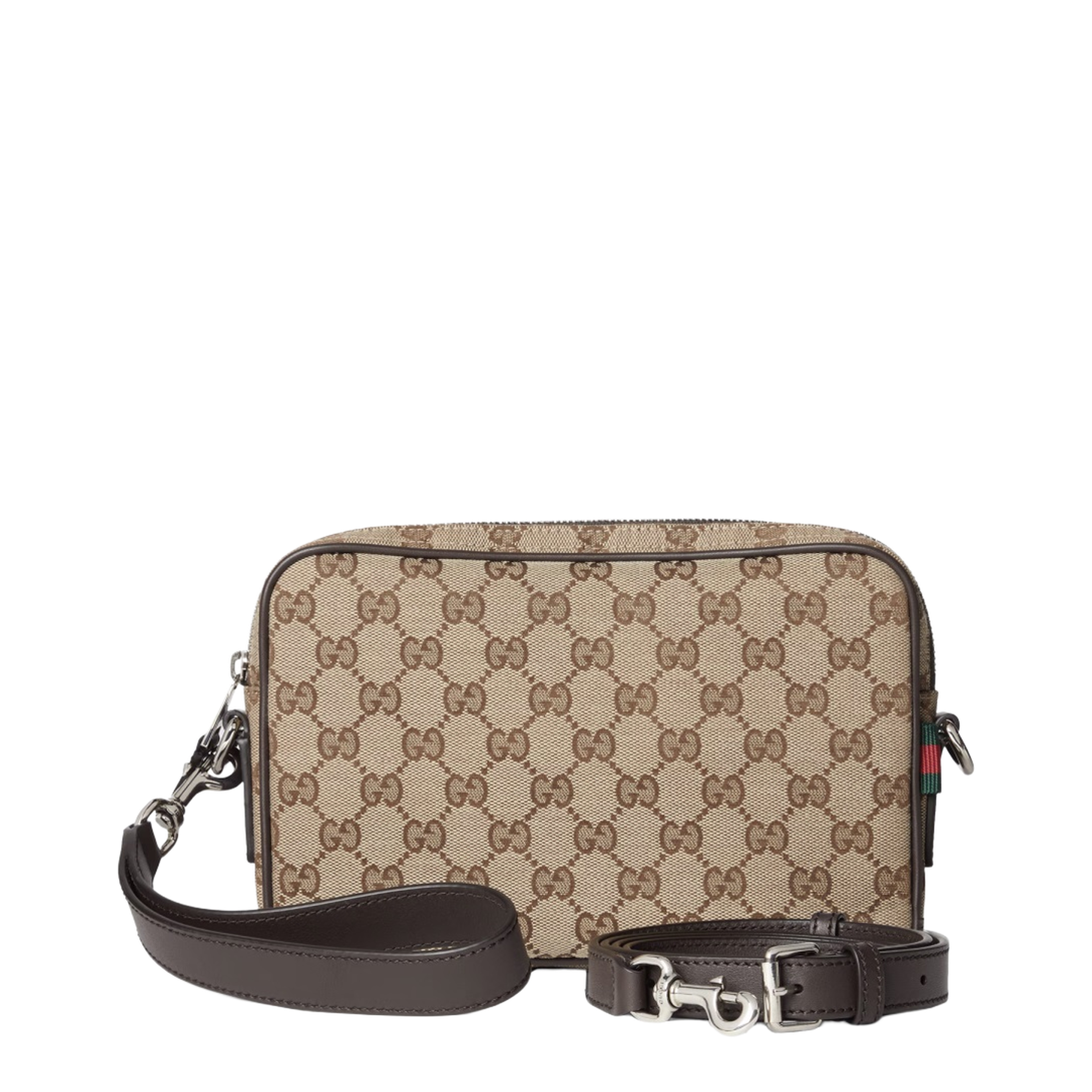 GG Supreme Small Canvas Crossbody - GG beige and brown - Image 3
