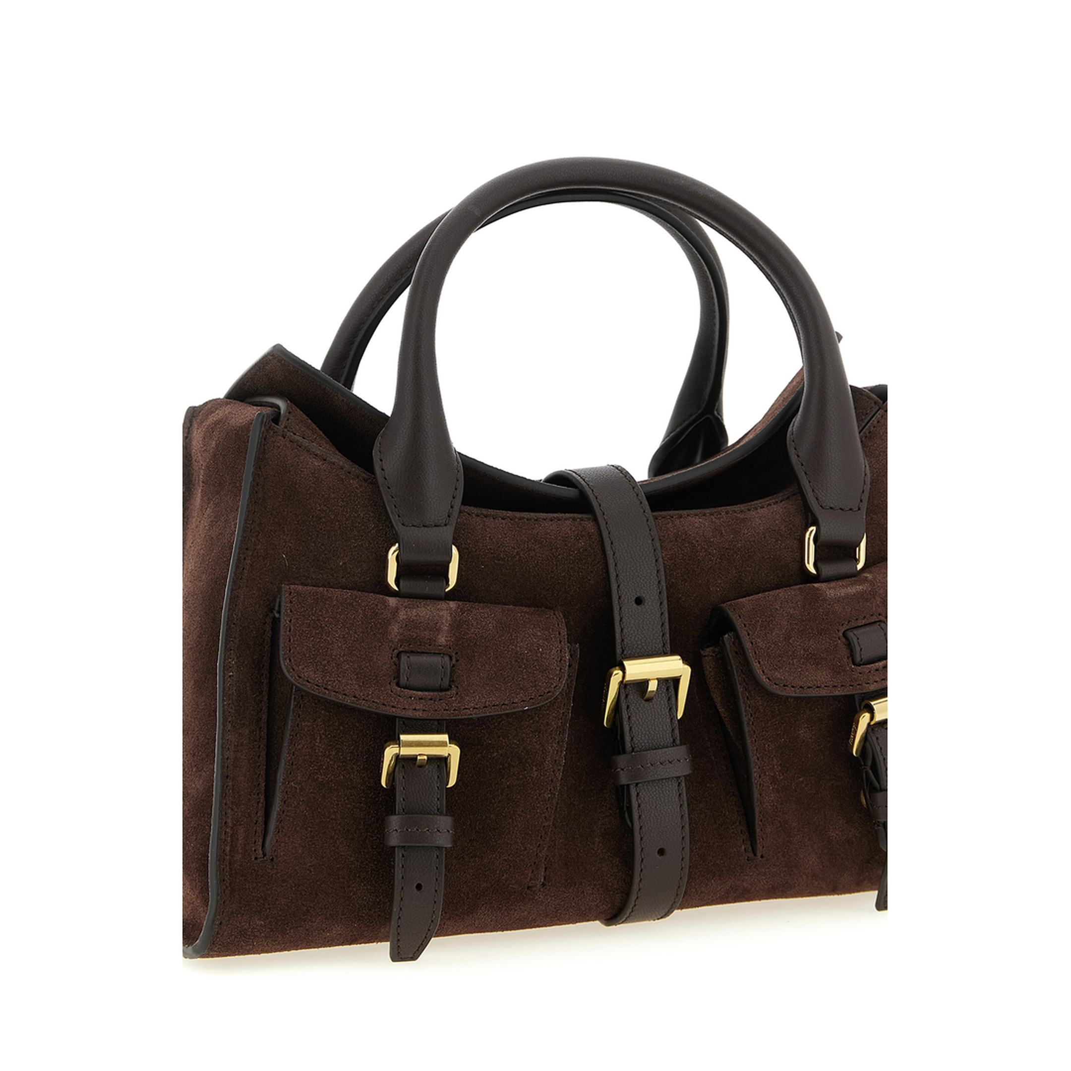 Roxanne Small Suede Tote Bag - Chocolate - Image 3