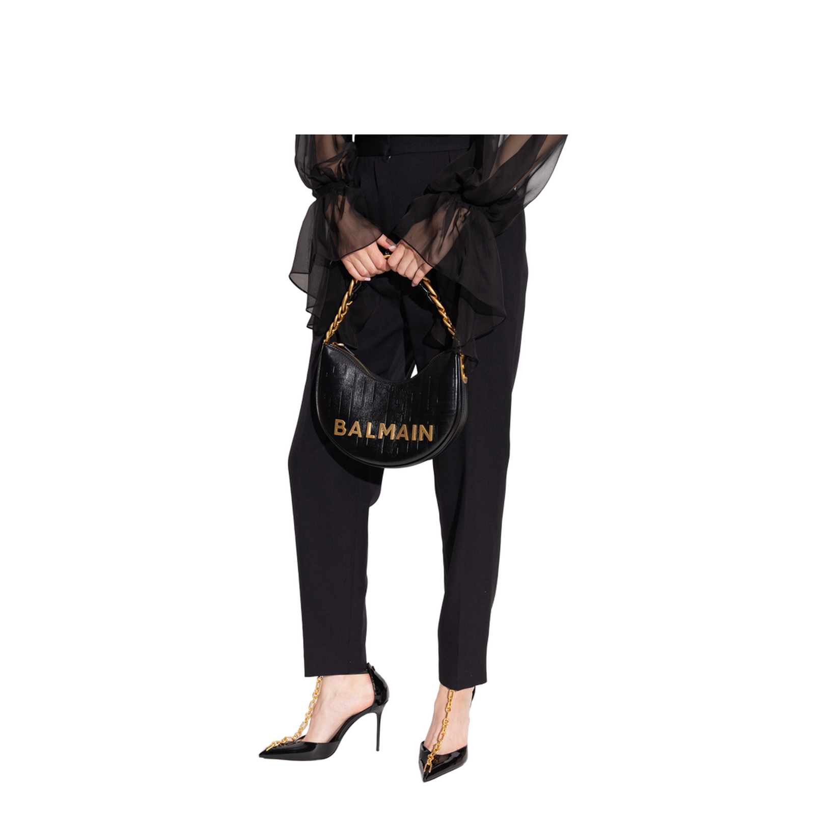 Handbag with Metal Logo and Zipper Closure - Image 2