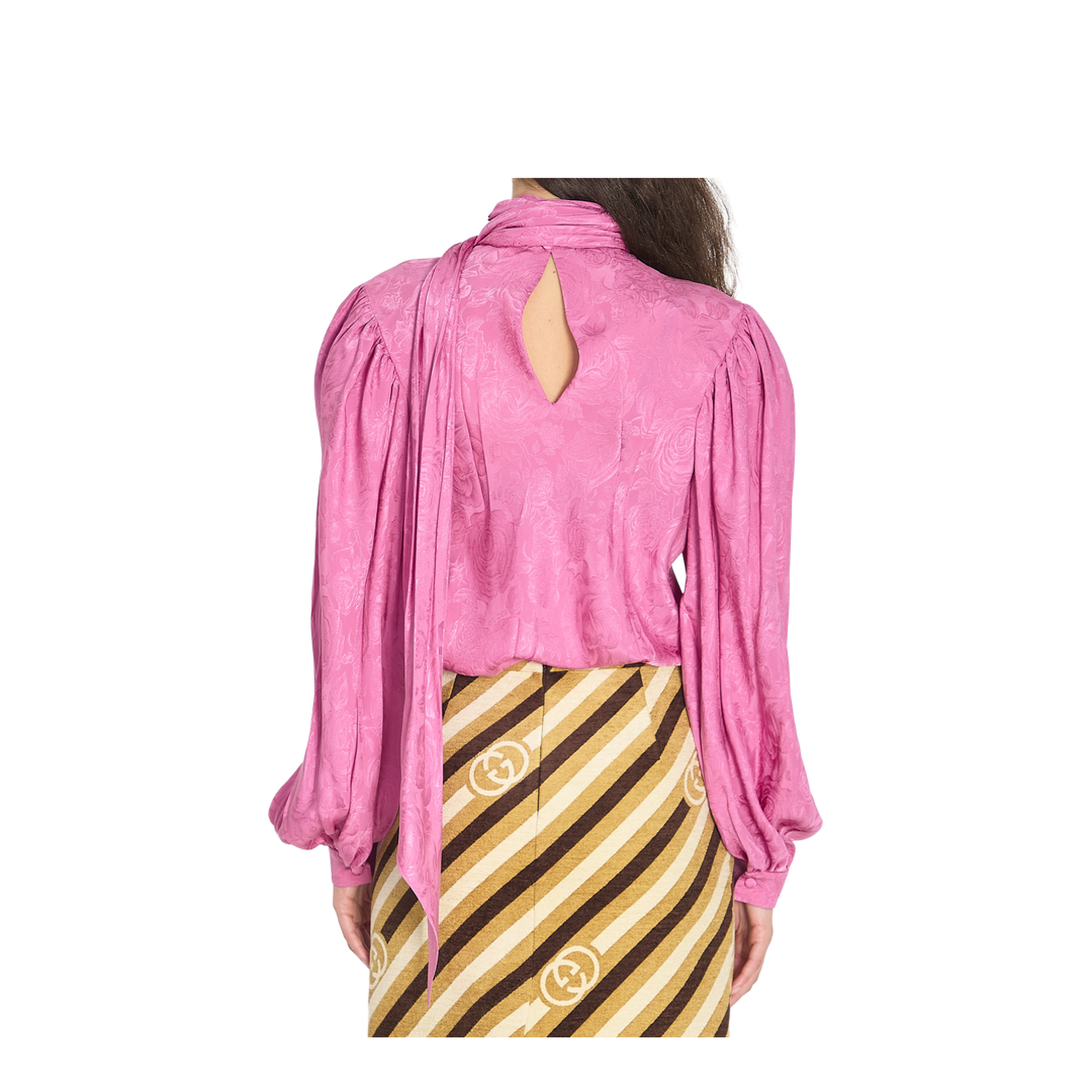 Silk Twill Shirt with Ribbon - Image 4