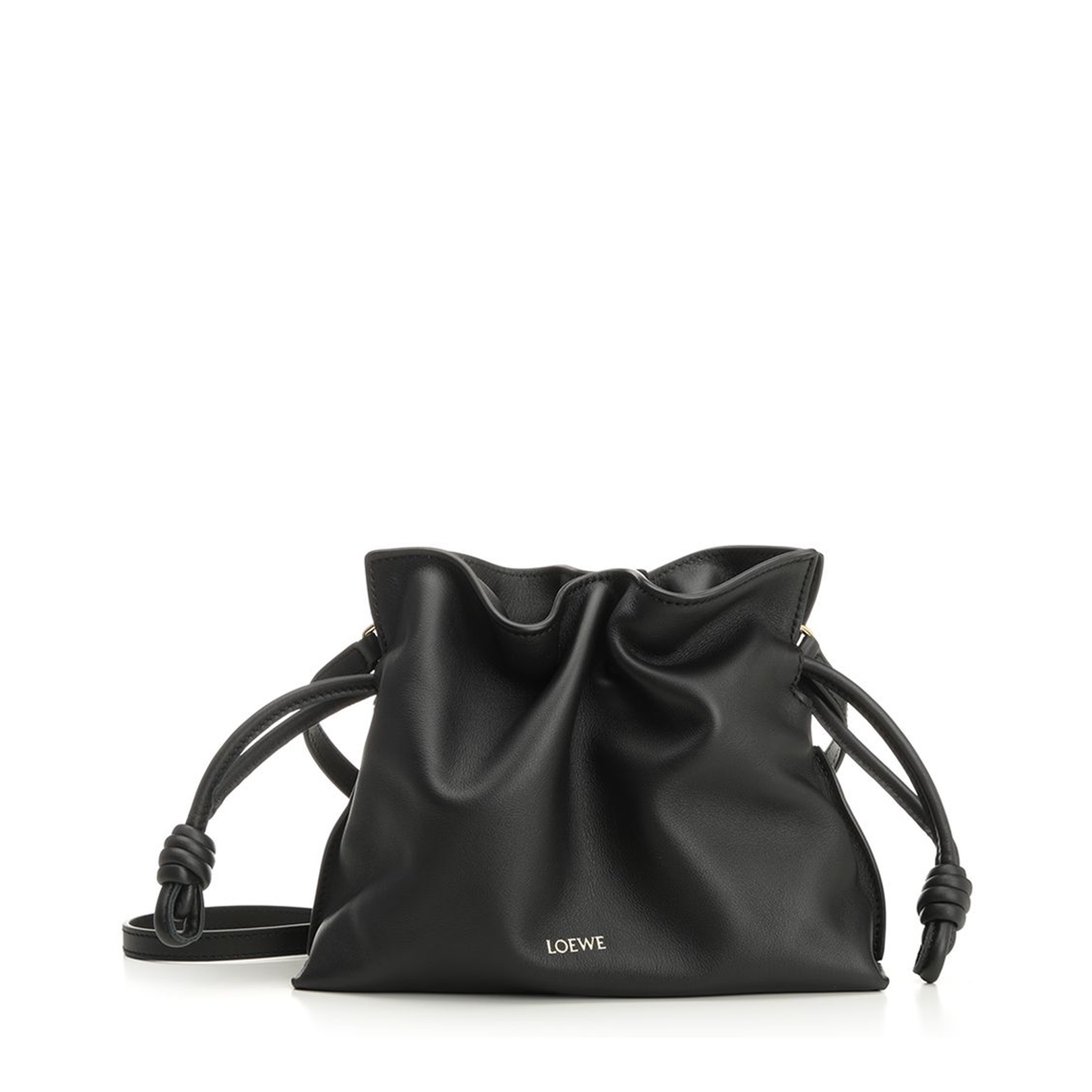 Flamenco Mini Calfskin Clutch Bag - Black - Image 1