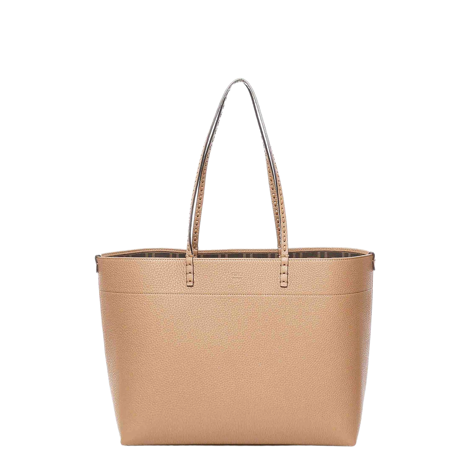 Roll Medium Leather Tote Bags - Brown - Image 1