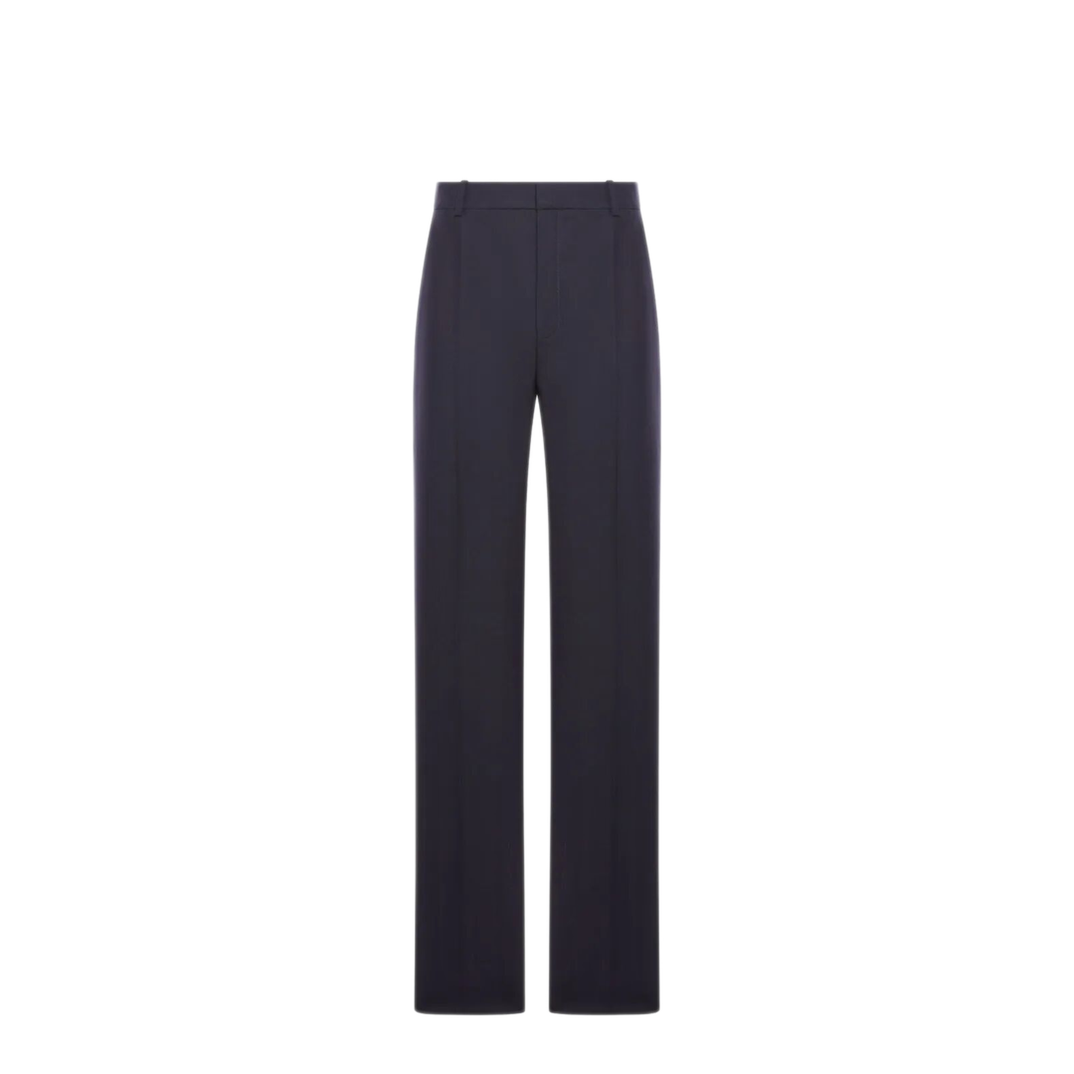 High-Waisted Tailored Pants in Wool Chinè - Image 1