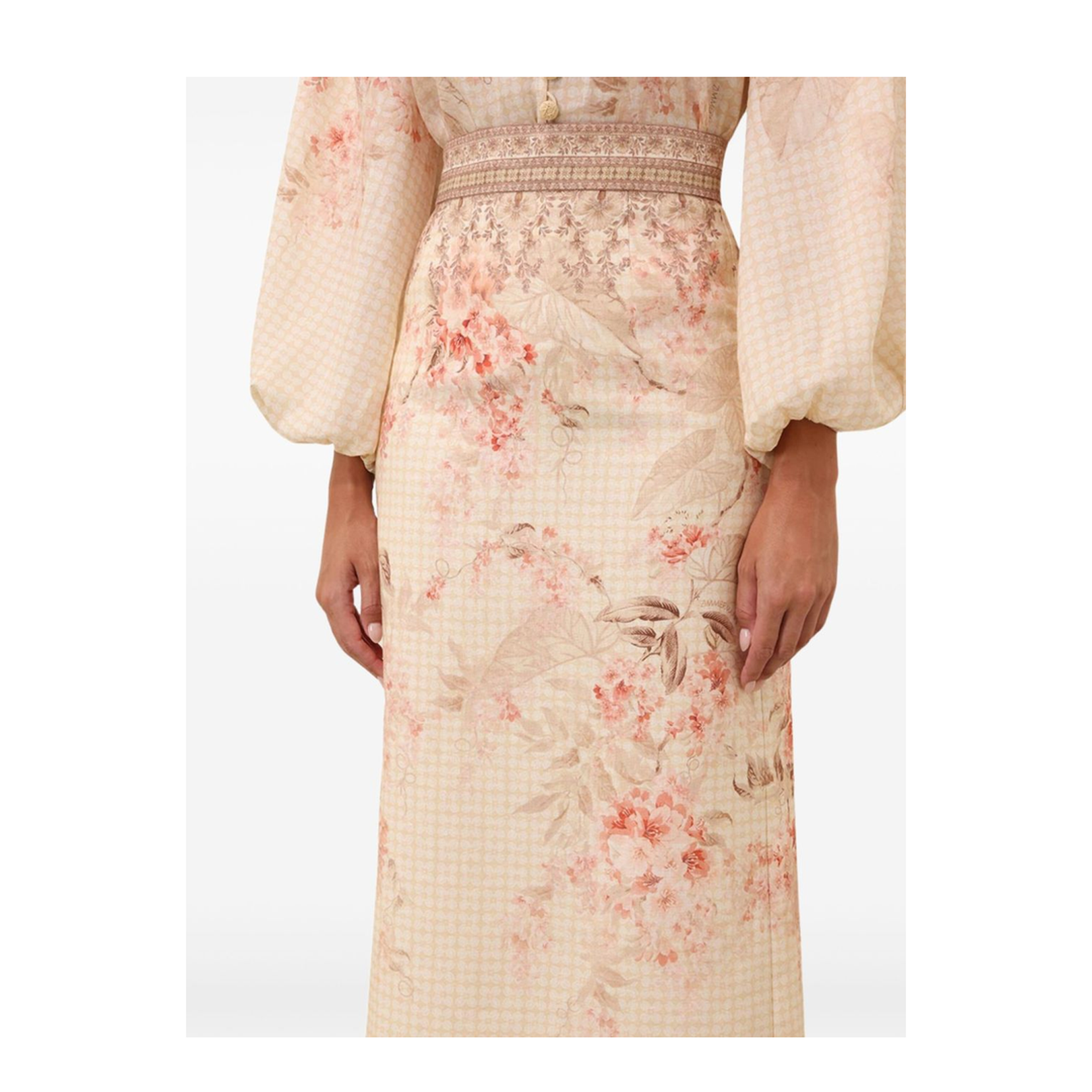 Printed Linen Pencil Skirt - Image 4