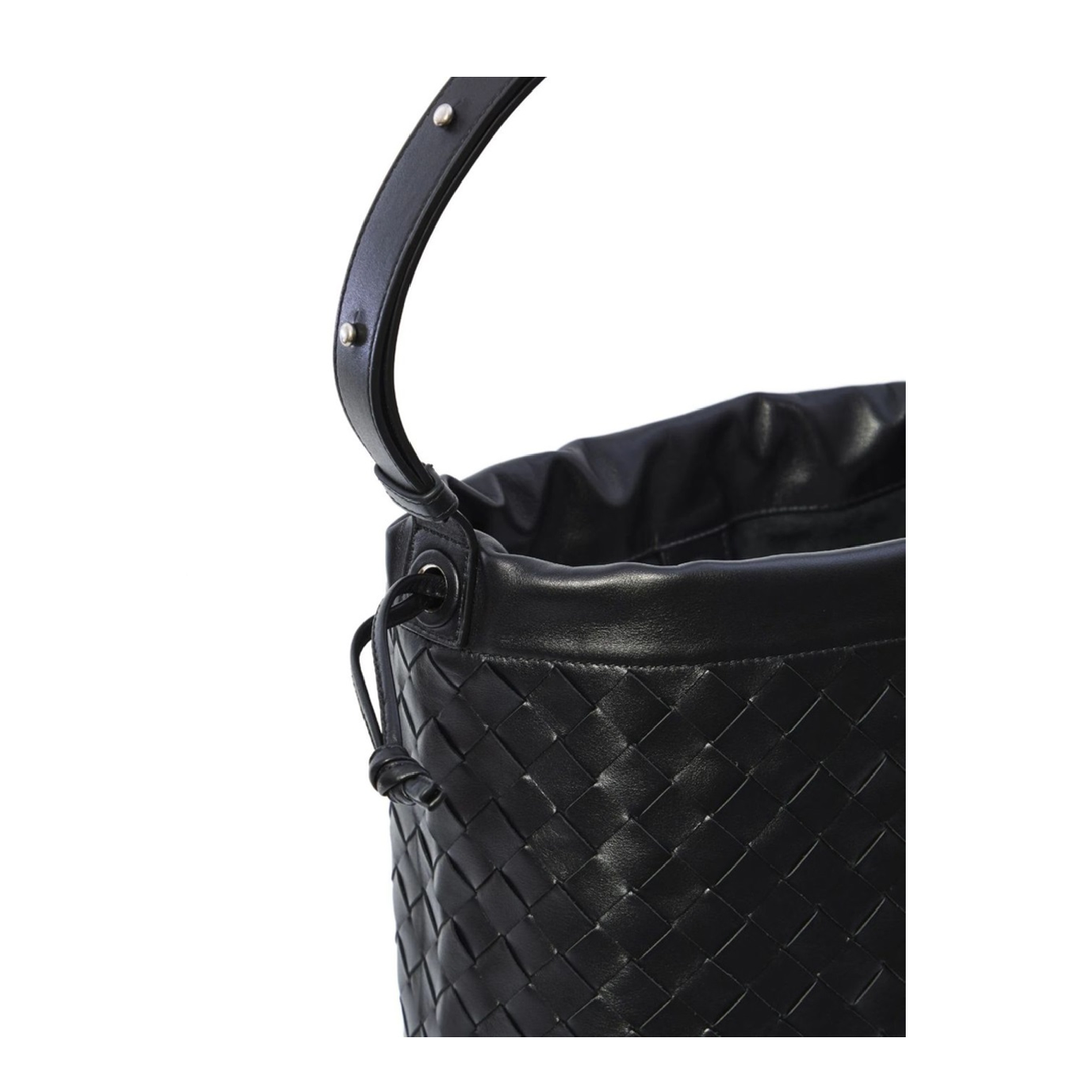 Medium Calfskin Bucket Bag - Black - Image 3