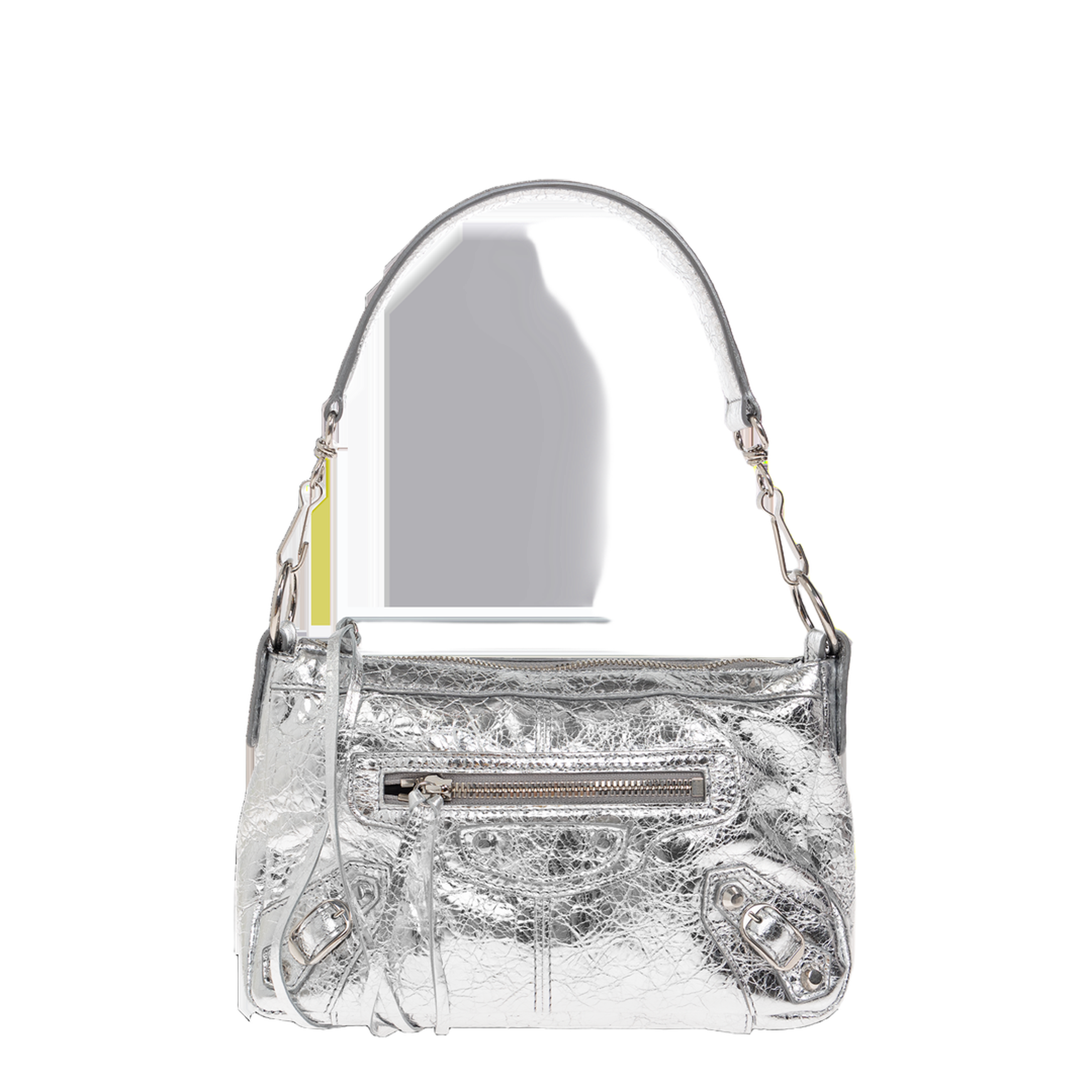 Le City Moto Mini Lambskin Shoulder Bag - Silver - Image 1