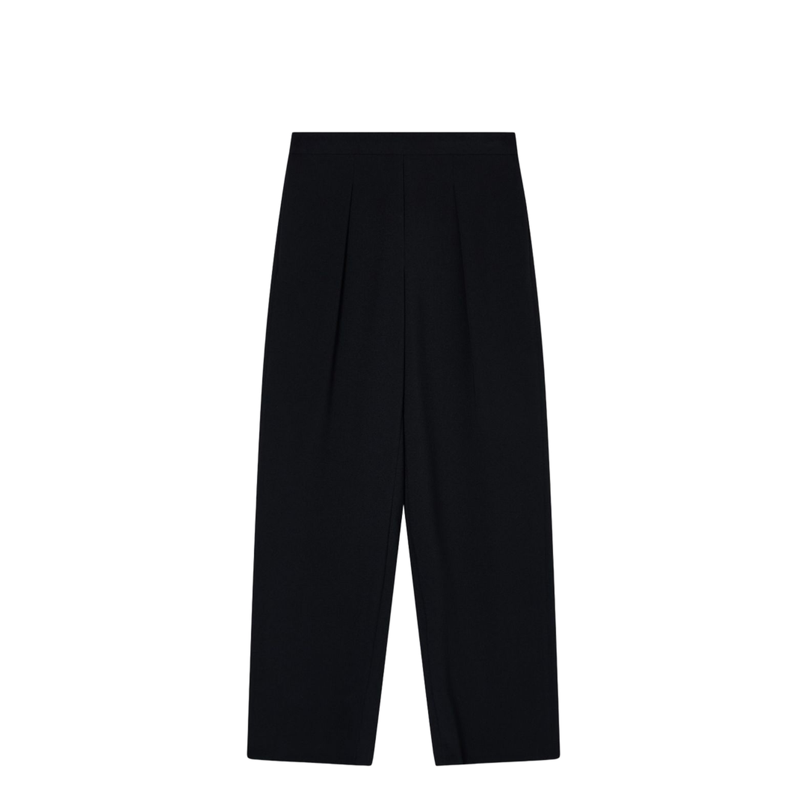 Stretch Sandblasted Fabric Trousers with Pleats - Image 1