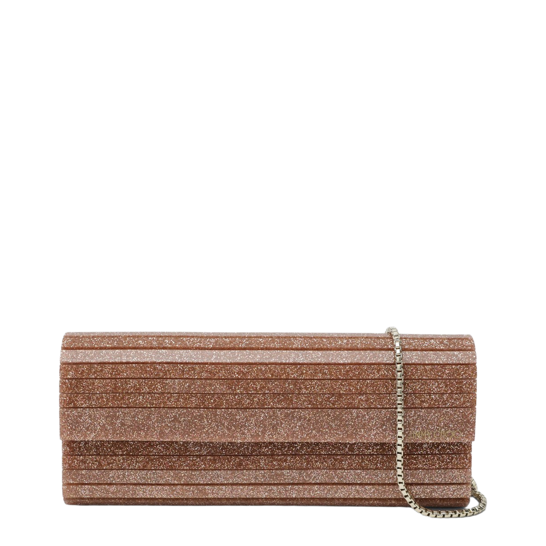 Sweetie Medium Fine Glitter Acrylic Clutch - Rose - Image 1