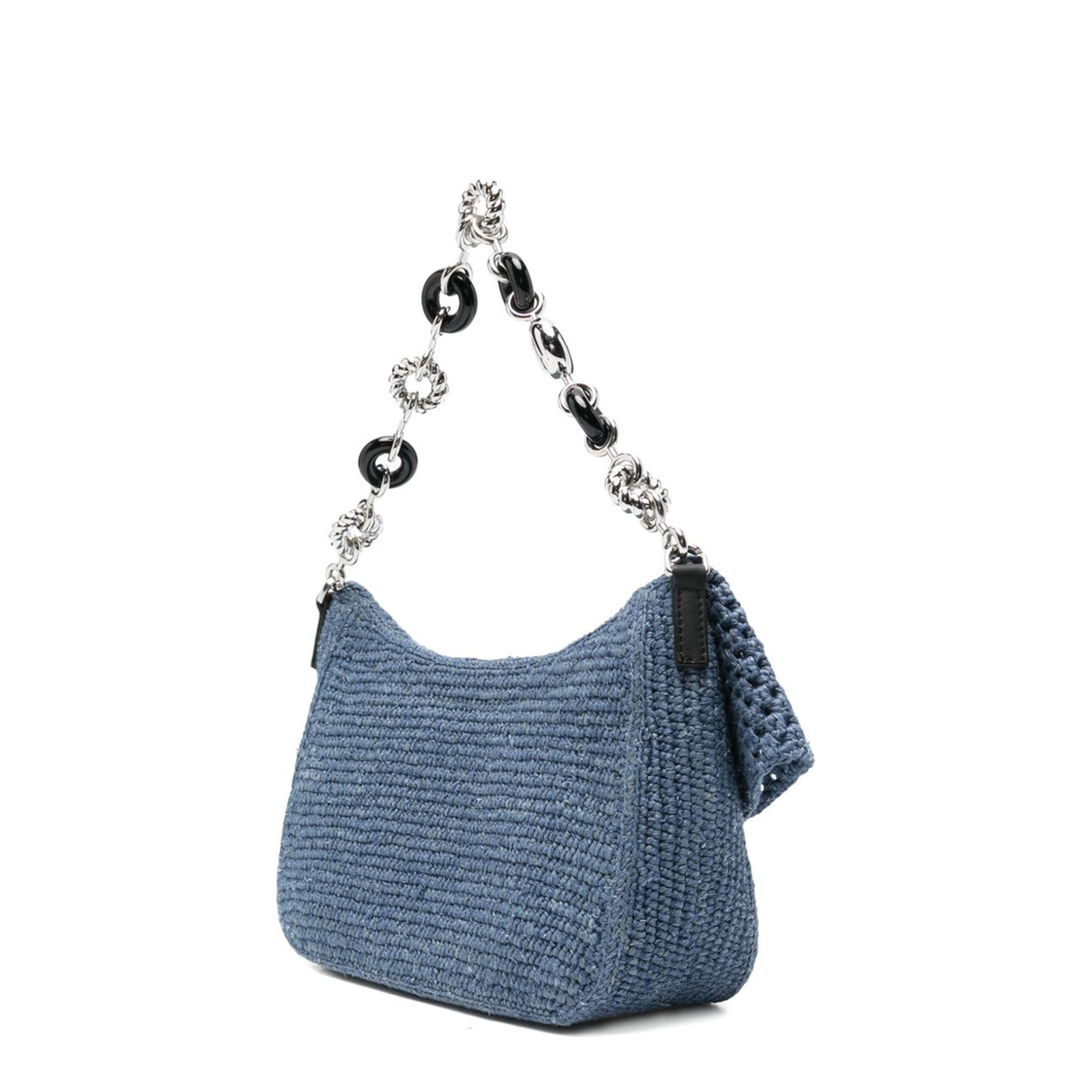 Ola Medium Crochet Shoulder Bag - Denim Blue - Image 4