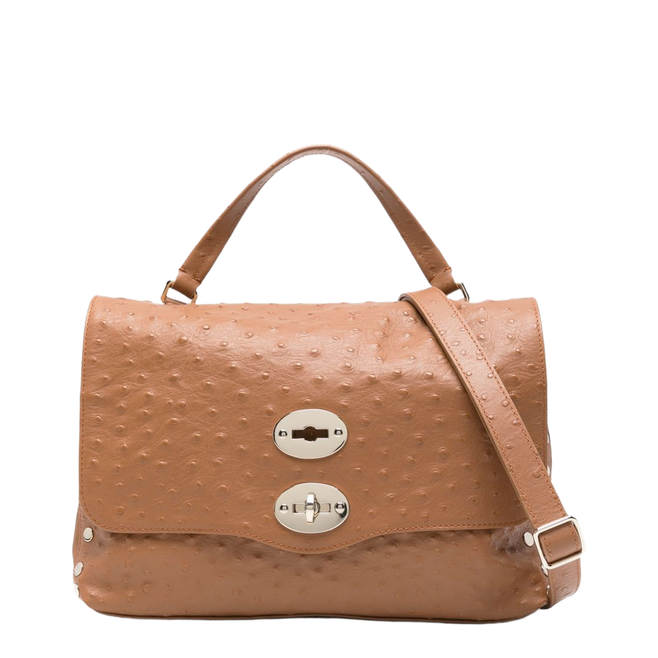 Postina Small Calf Leather Handbag - Cactus Cuoio Romano - Image 1