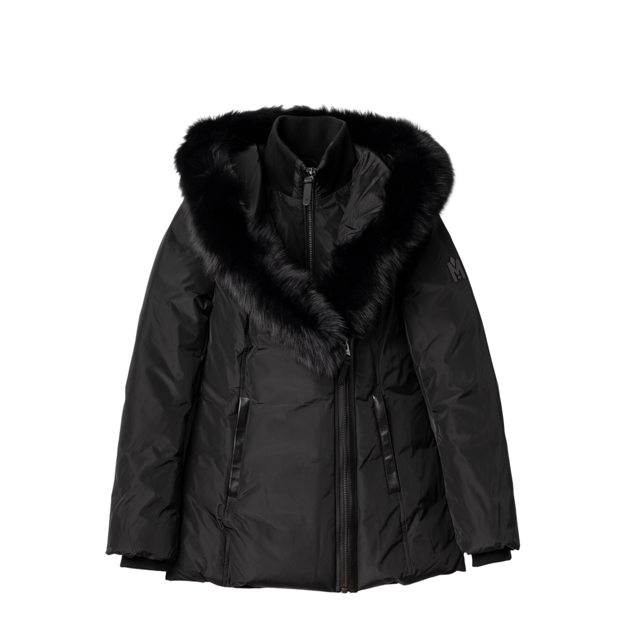 Black Polyester Down Jacket - Image 1