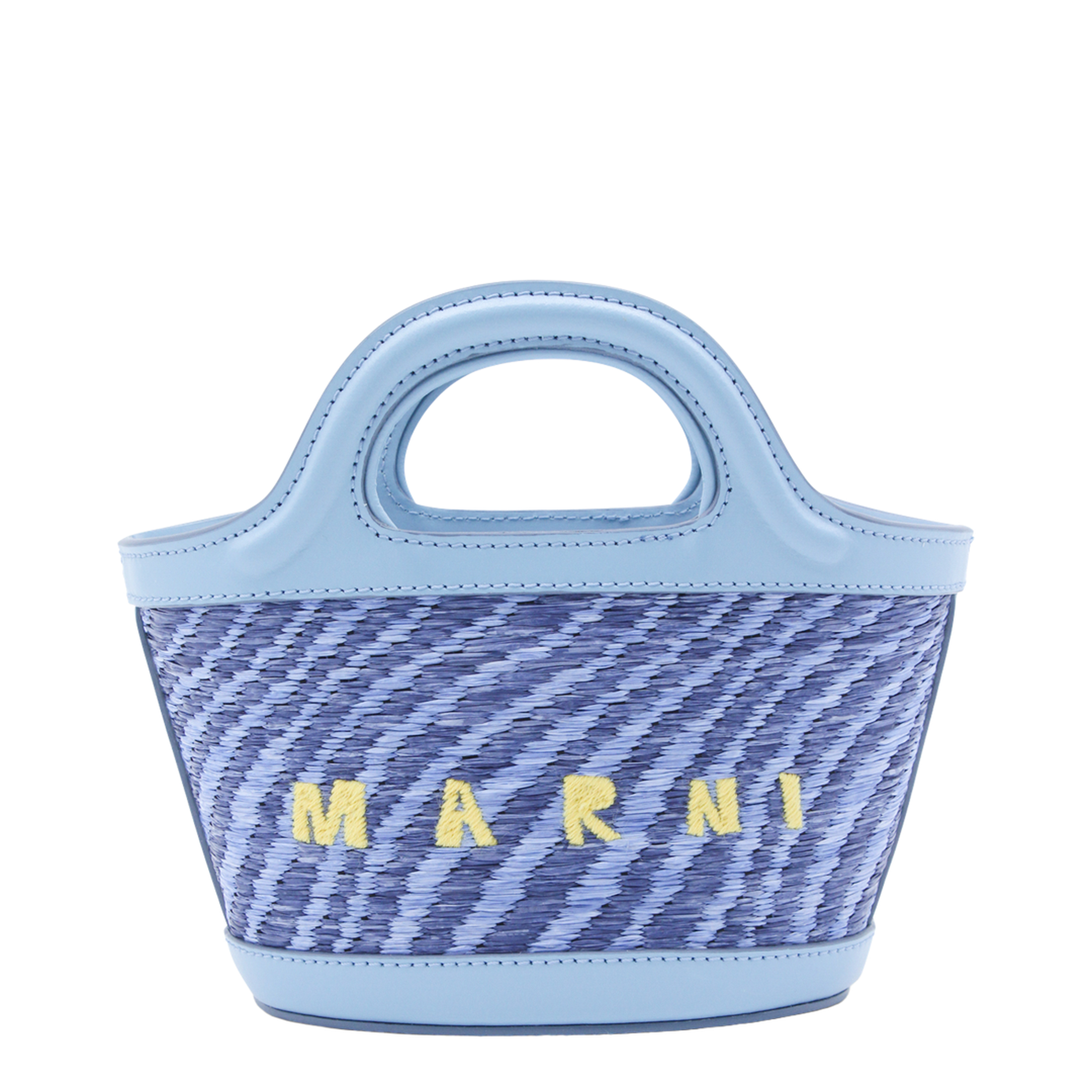Blue Wavy Raffia-Effect Tropicalia Micro Bag - Image 1