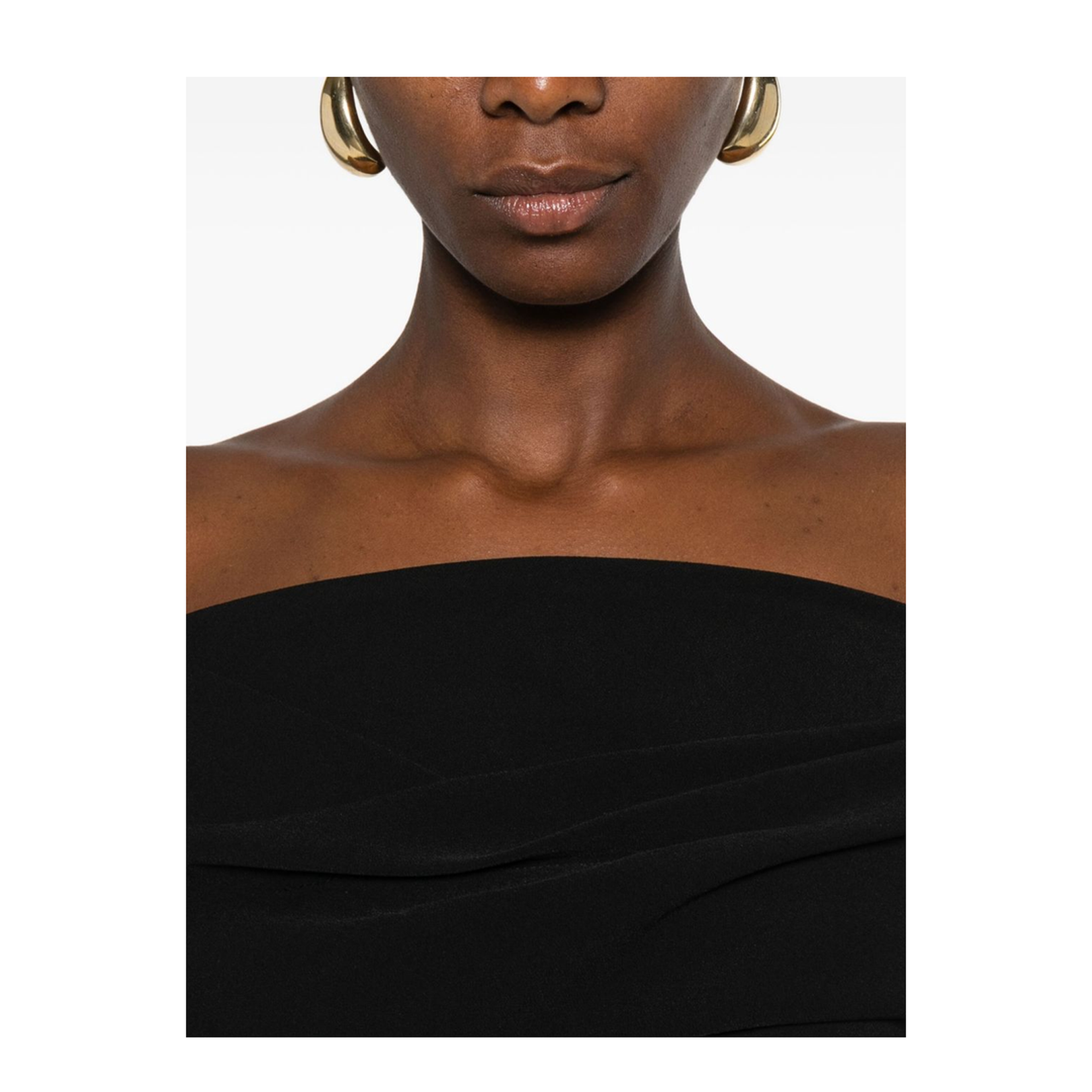 Black Off-Shoulder Neckline Maxi Length Dress - Image 4