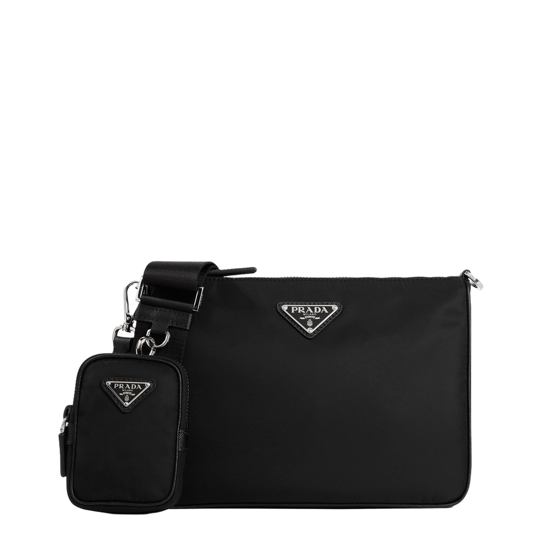 Re-Nylon Recycled Nylon Shoulder Bag - Black - Image 3