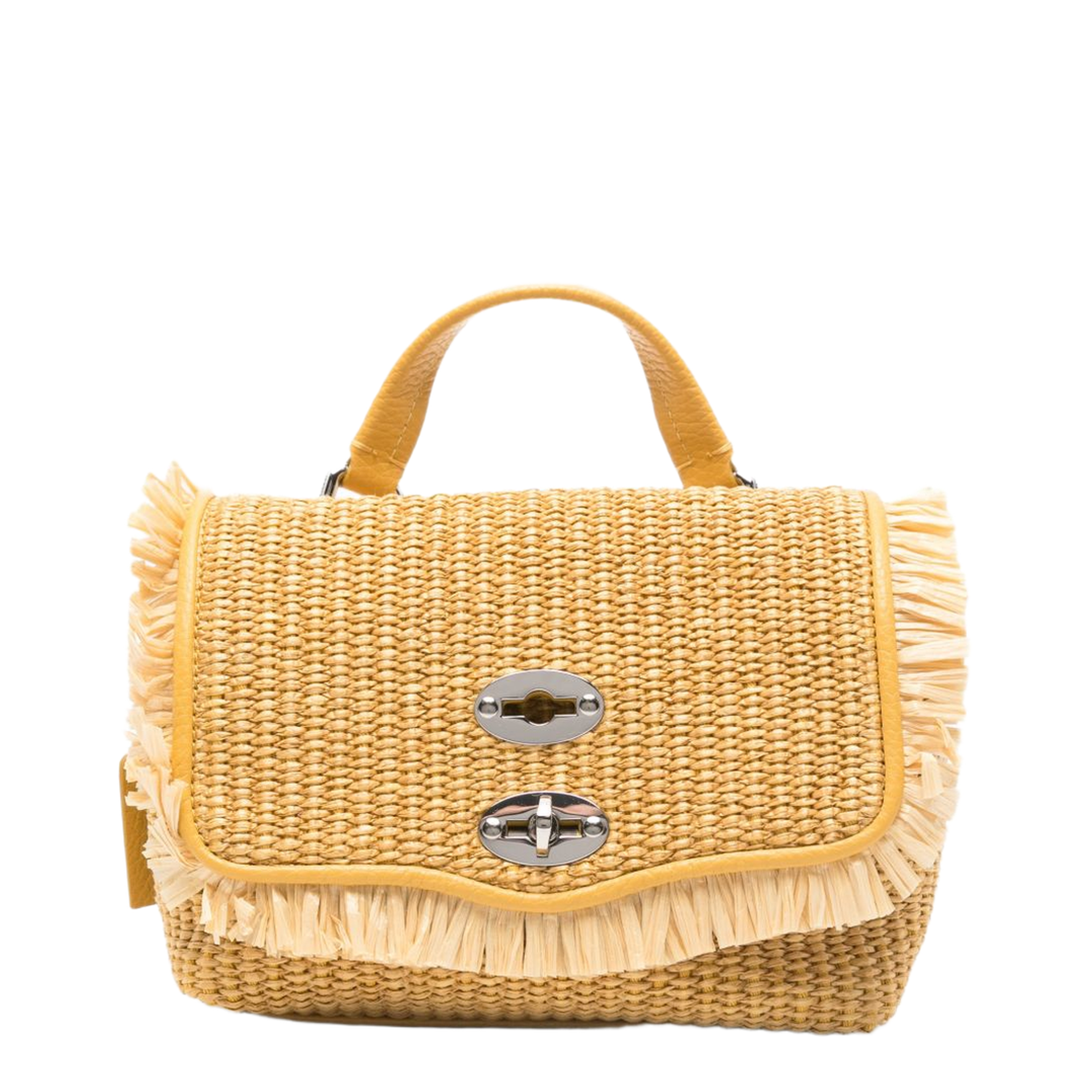 Postina Raffia Top-Handle Bag - Giallo - Image 1