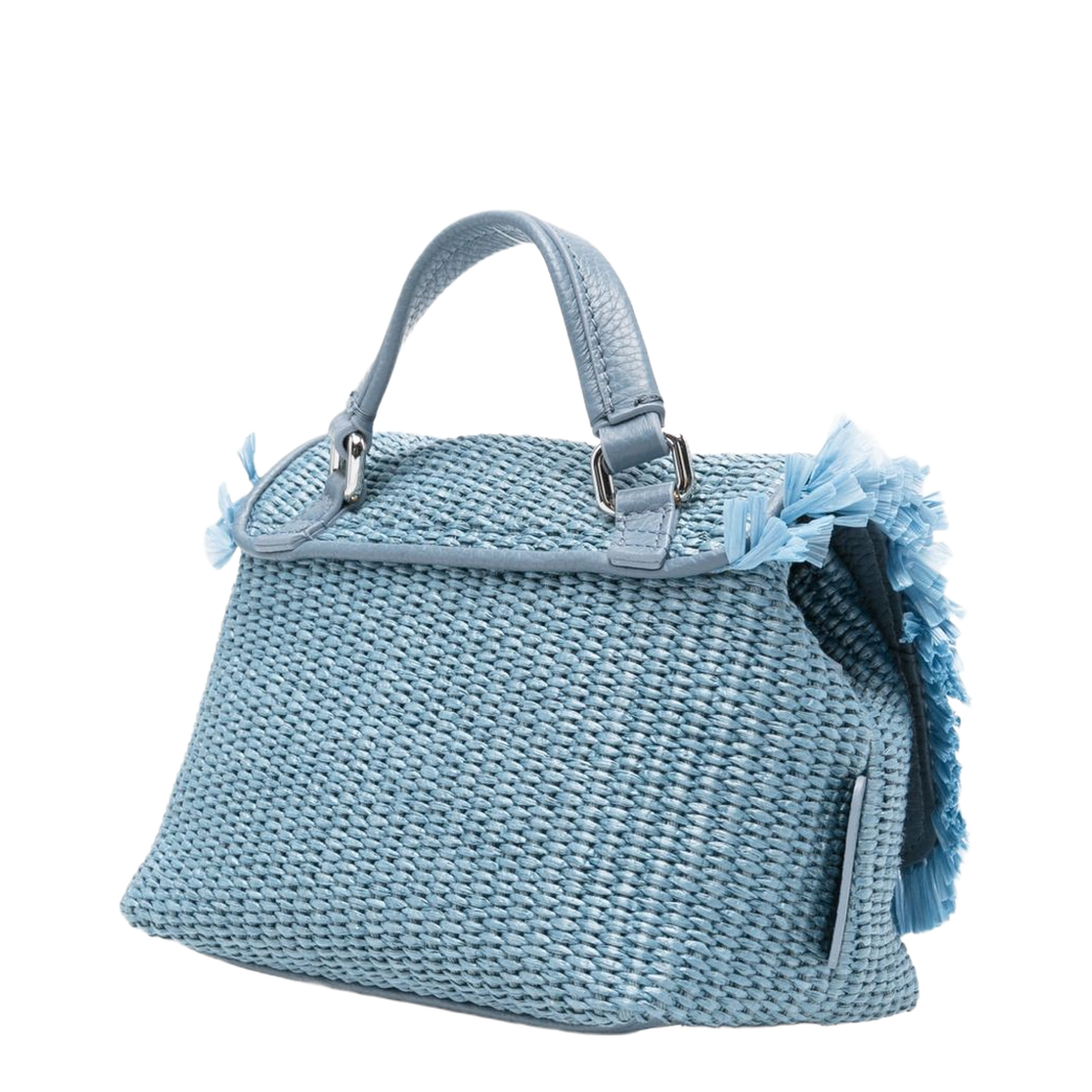 Postina Baby Straw Tote Bag - Blue - Image 2