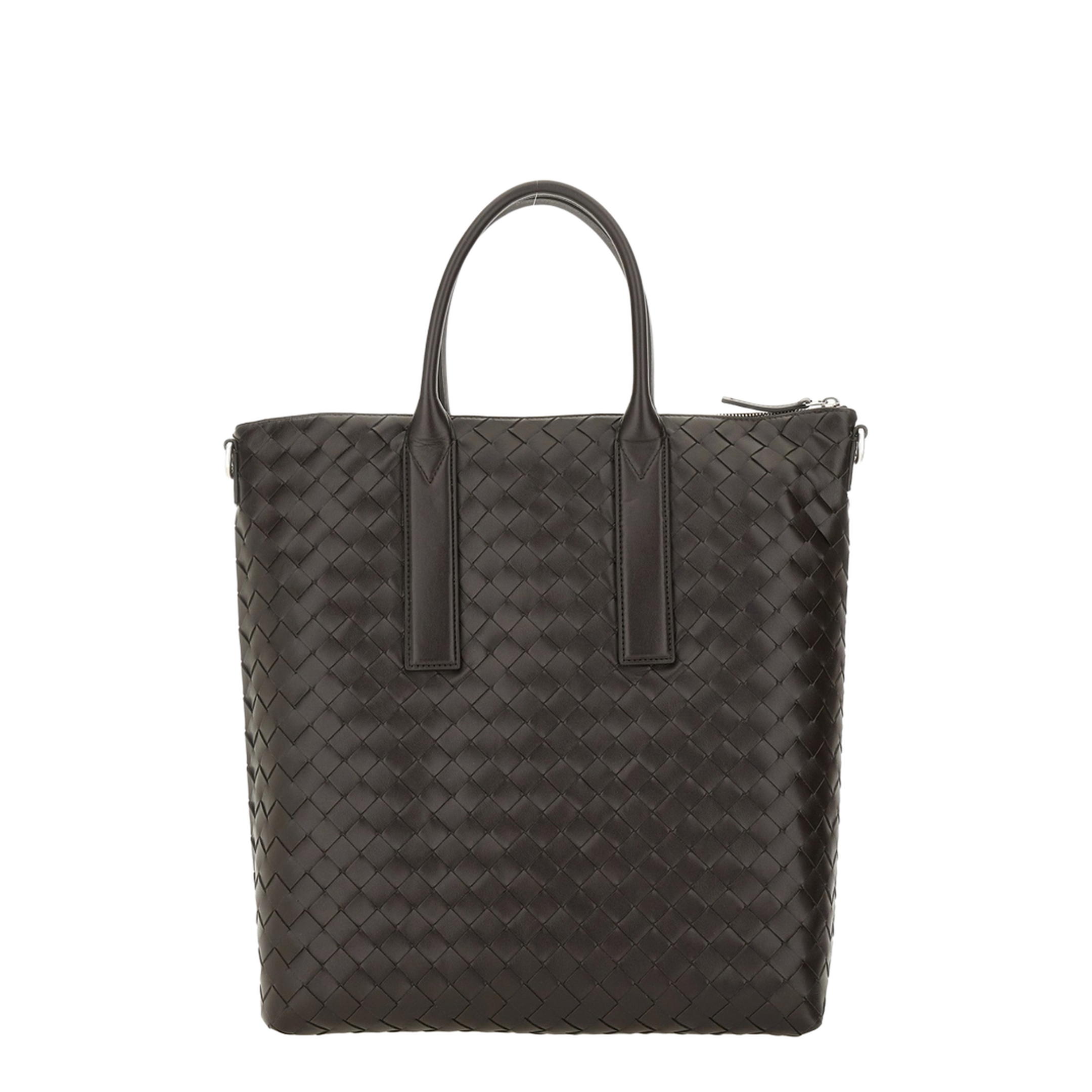 Intrecciato Leather Tote Bags - Fondant/Brown - Image 4