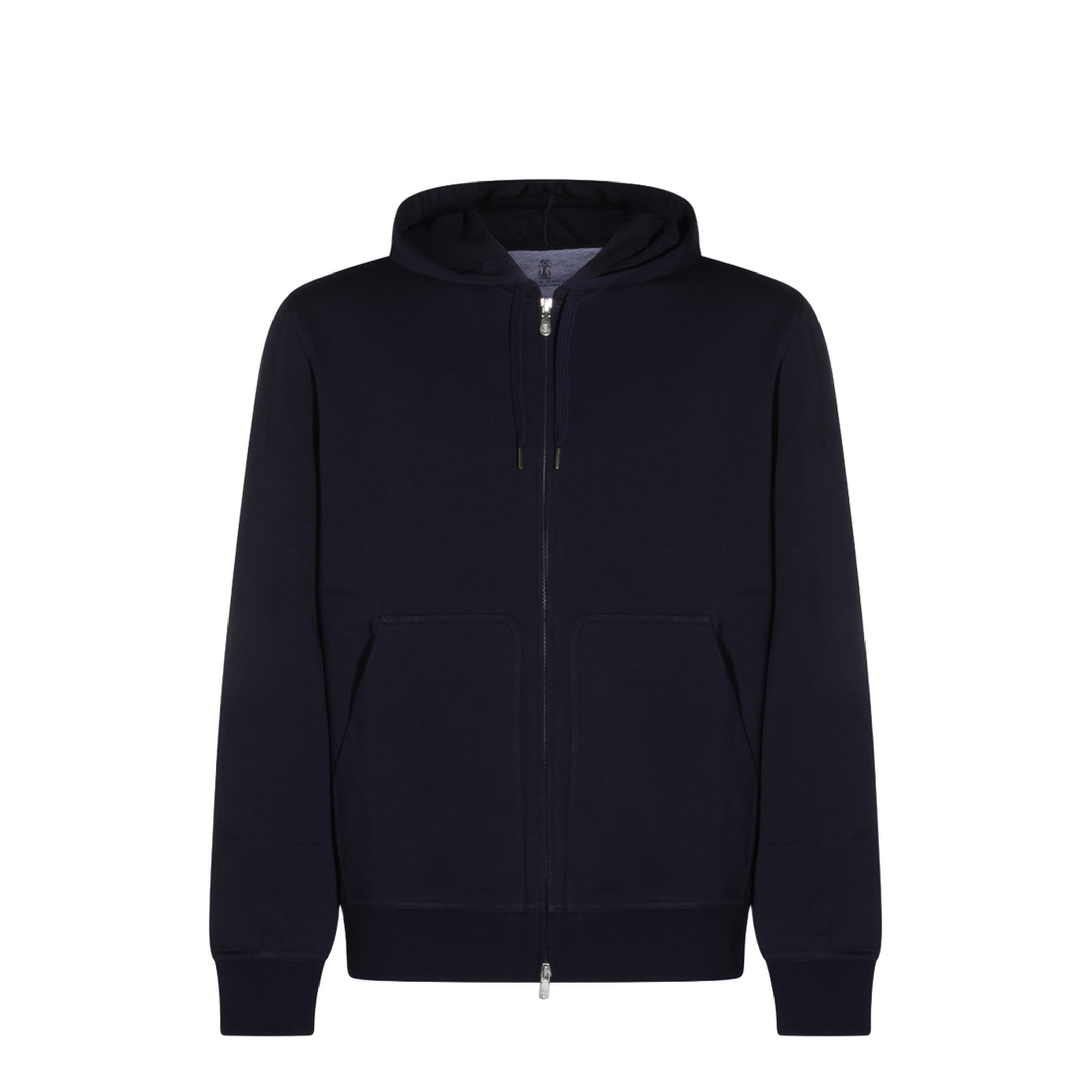 Zipped Cotton Fleece Sweater Blue - Image 2