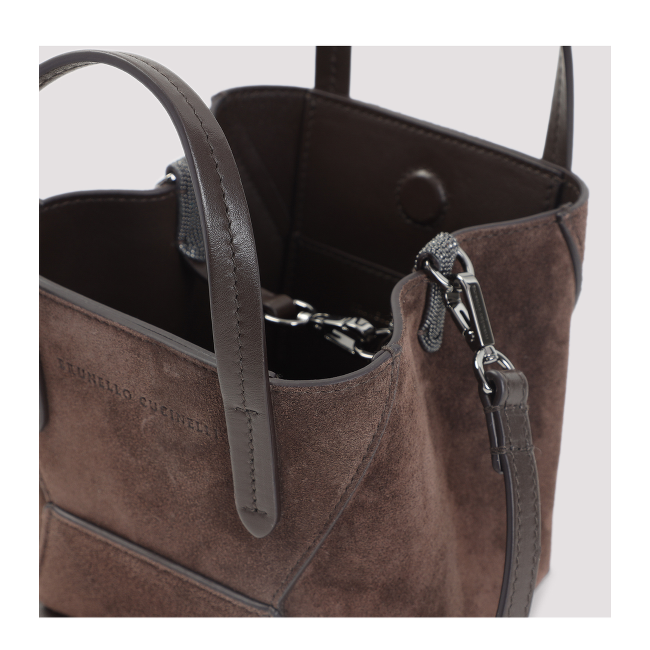 BC Duo Mini Suede Leather Shoulder Bag - Burgundy - Image 5