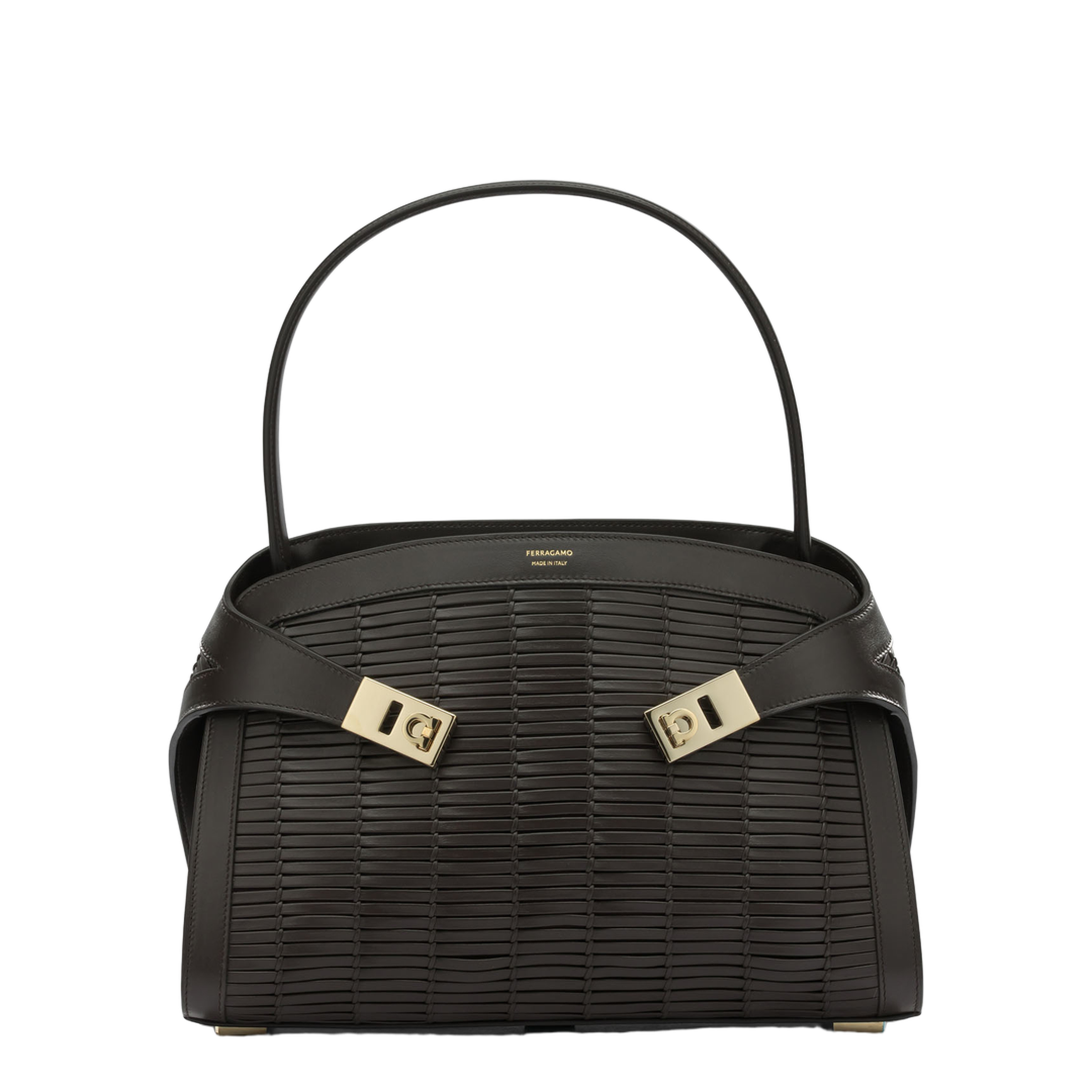 Hug Soft Medium Calfskin Shoulder Bag - Dark Brown - Image 1