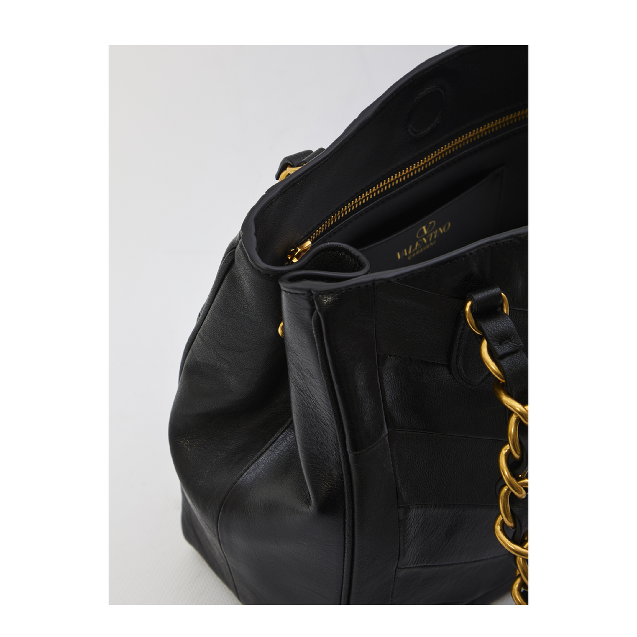 Laseine Small Nappa Leather Shopping Bag - Black - Image 4