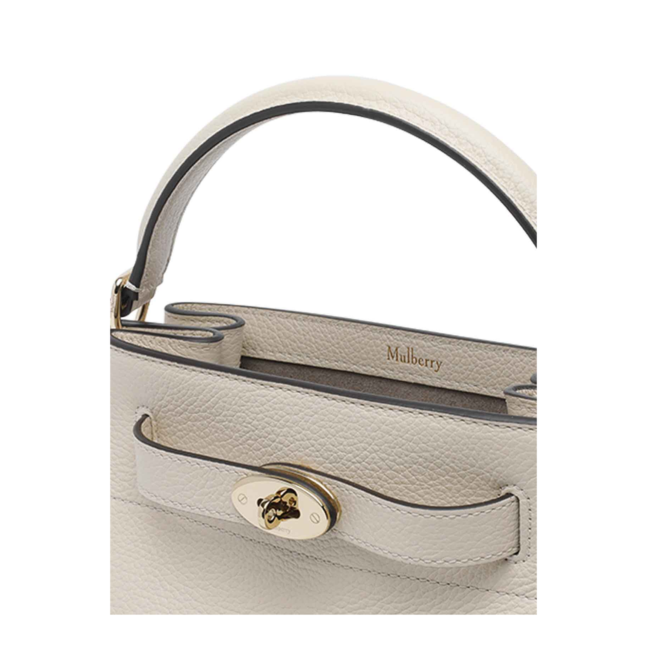 Islington Small Classic Grain Bucket Bag - Chalk - Image 4