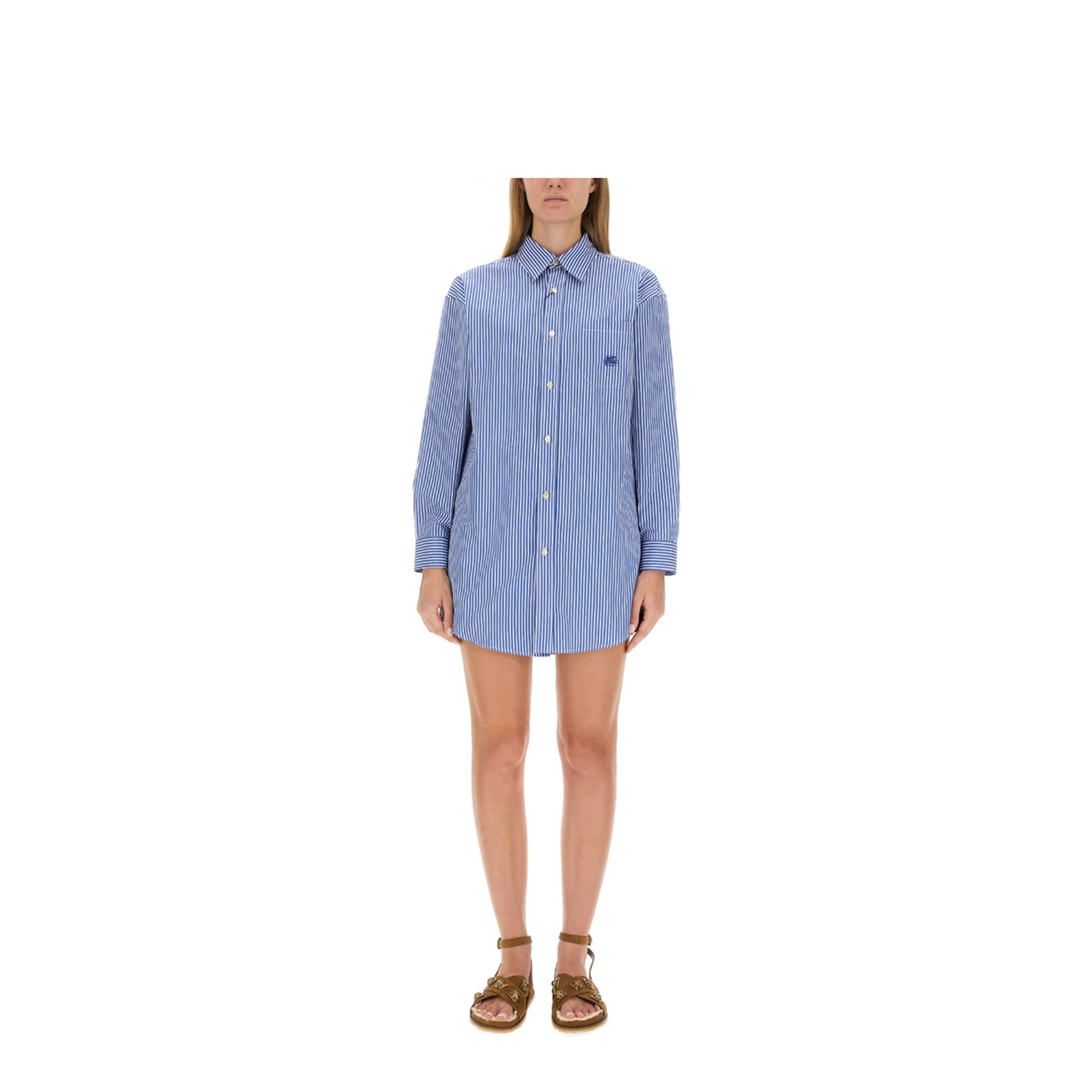 Cotton Shirt with Frontal Logo Embroidery - Image 1