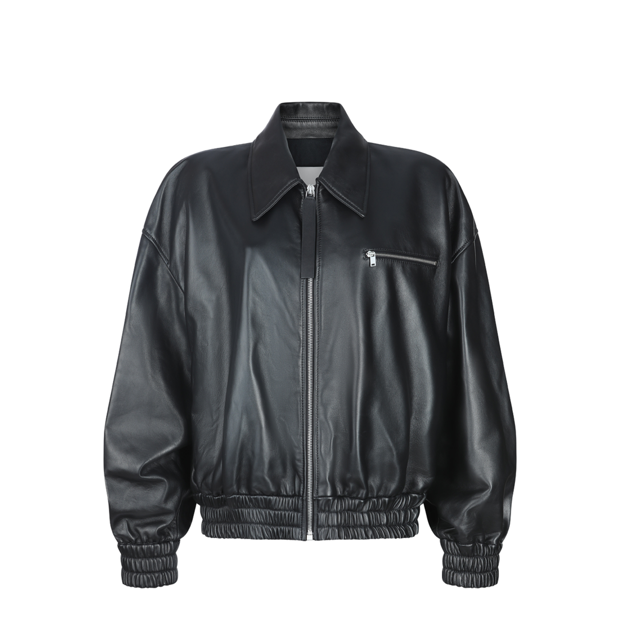 Blouson Leather Jacket Black - Image 1