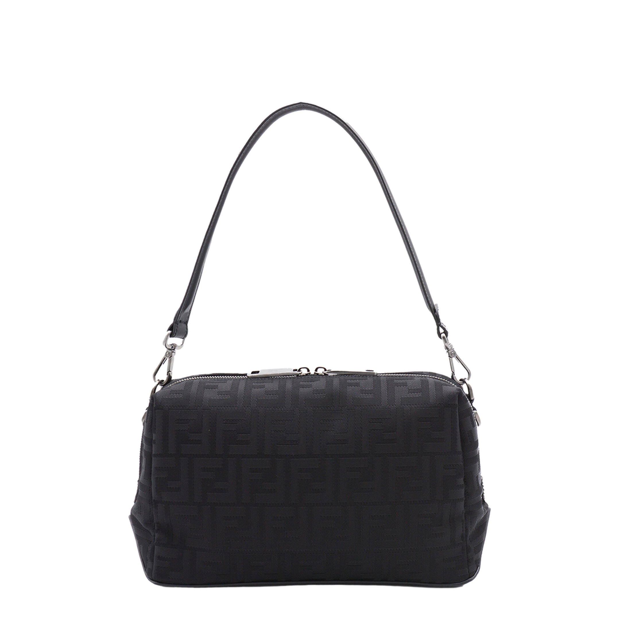 Lui Medium Nylon & Calf Leather Shoulder Bag - Black - Image 5