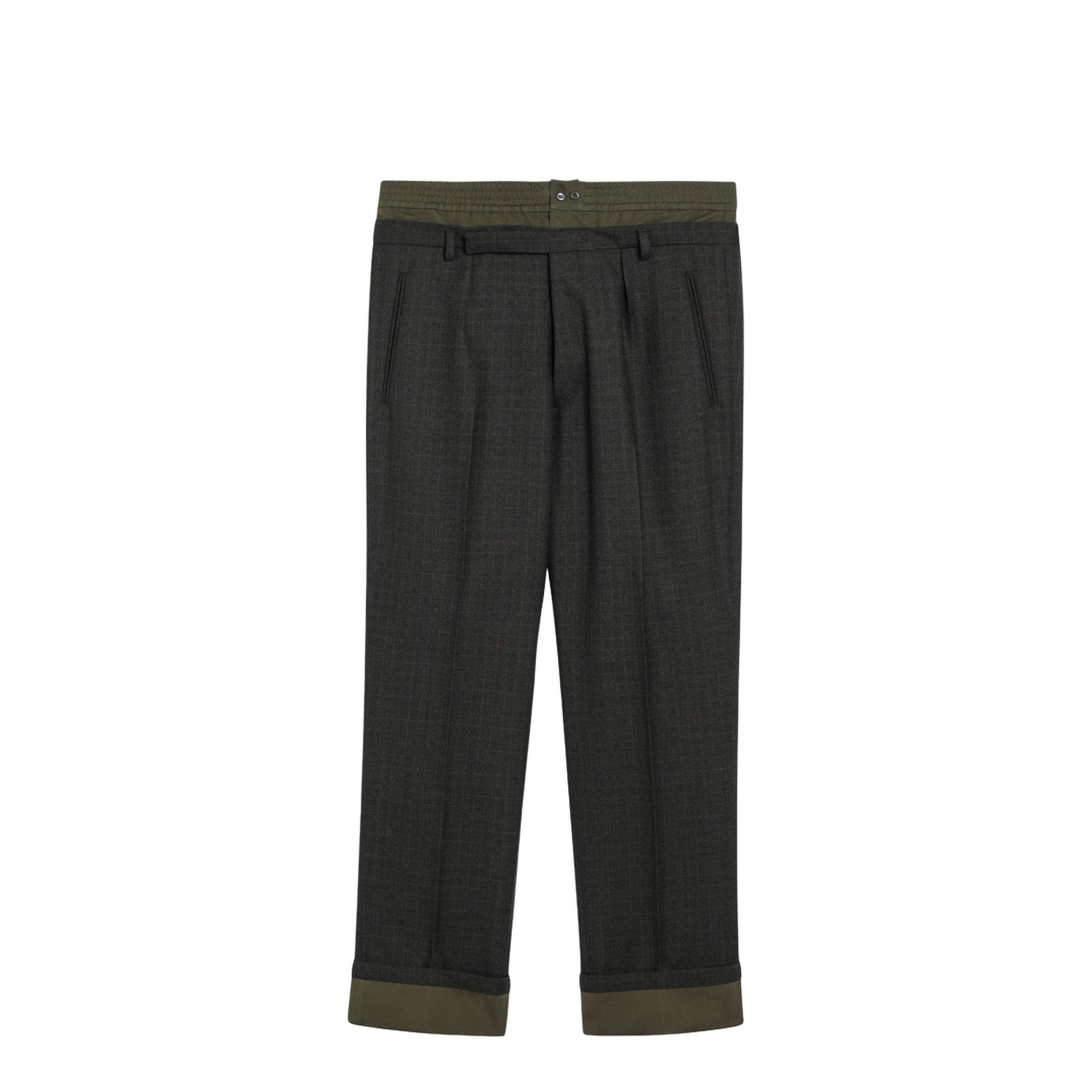 Forest-green Trousers with Double Waistband - Image 1