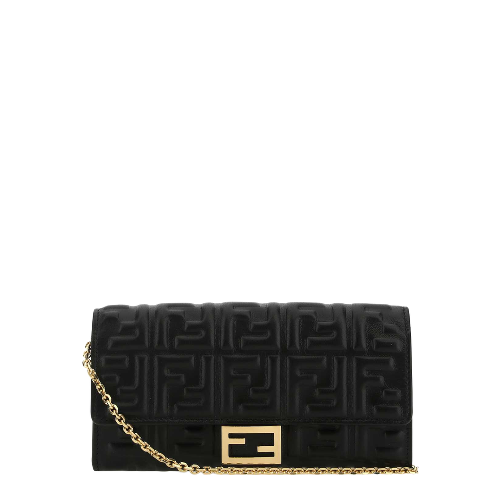 Fendi Baguette Wallet With Thin Chain Crossbody Strap - Image 1