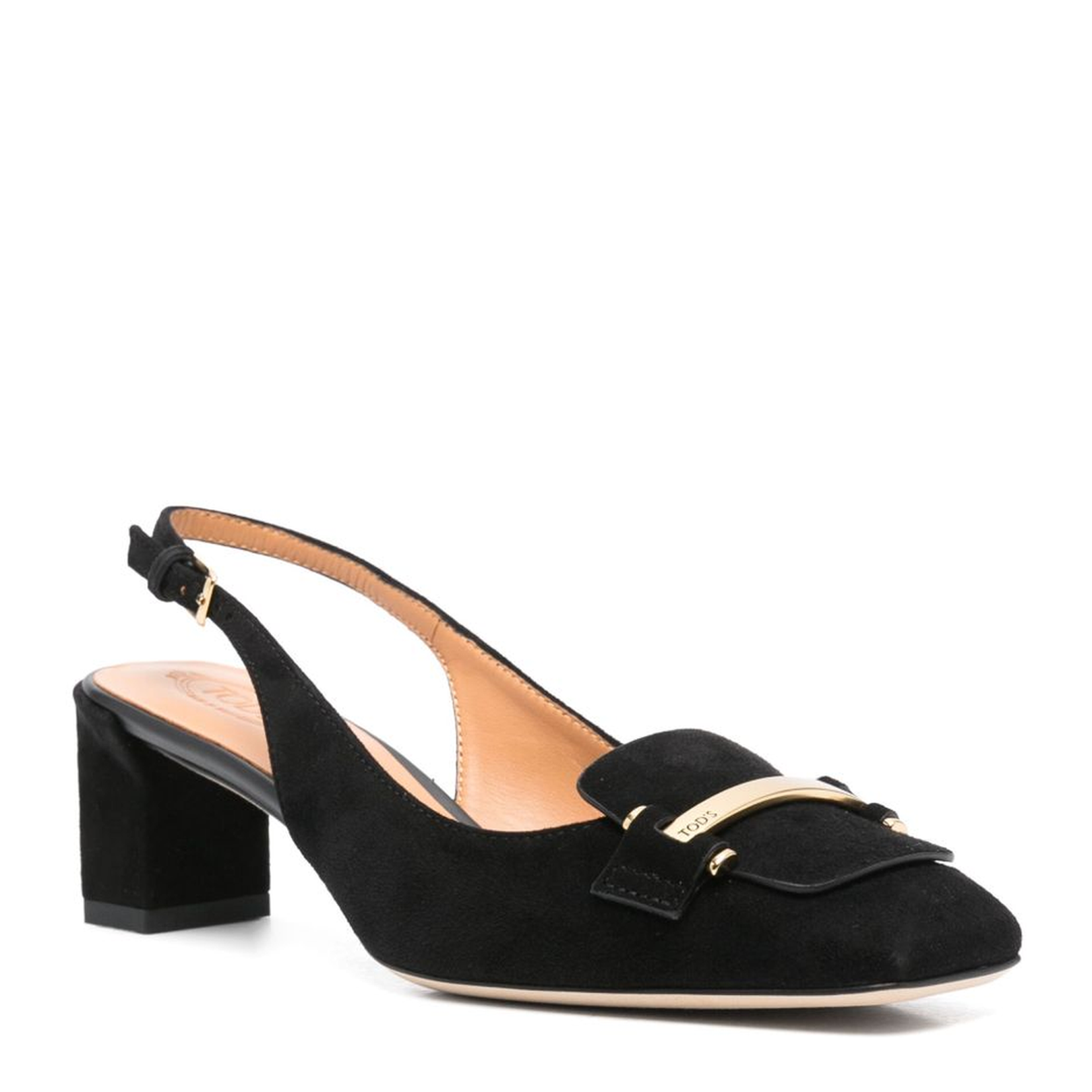 Buckle-Fastening Slingback Strap Low Block Heel - Image 3