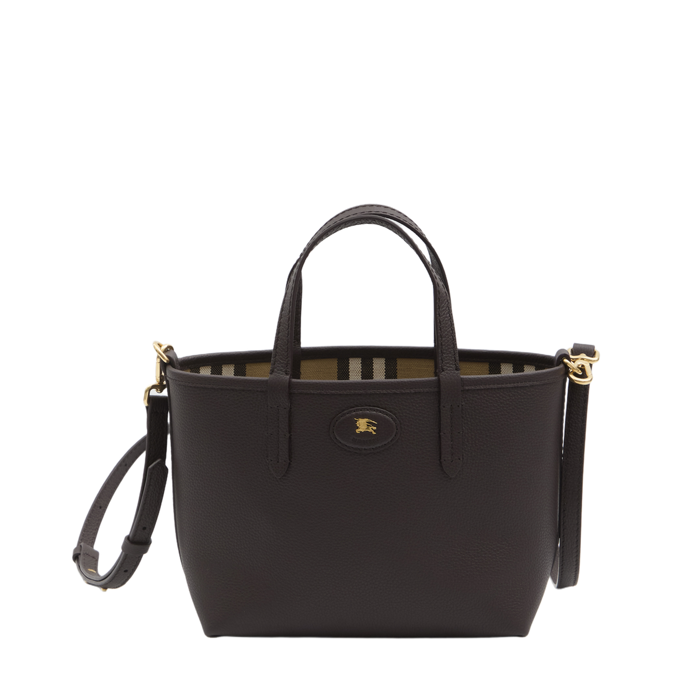 Bloomsbury Mini Leather Reversible Tote - Peat Brown/Sand Beige - Image 1