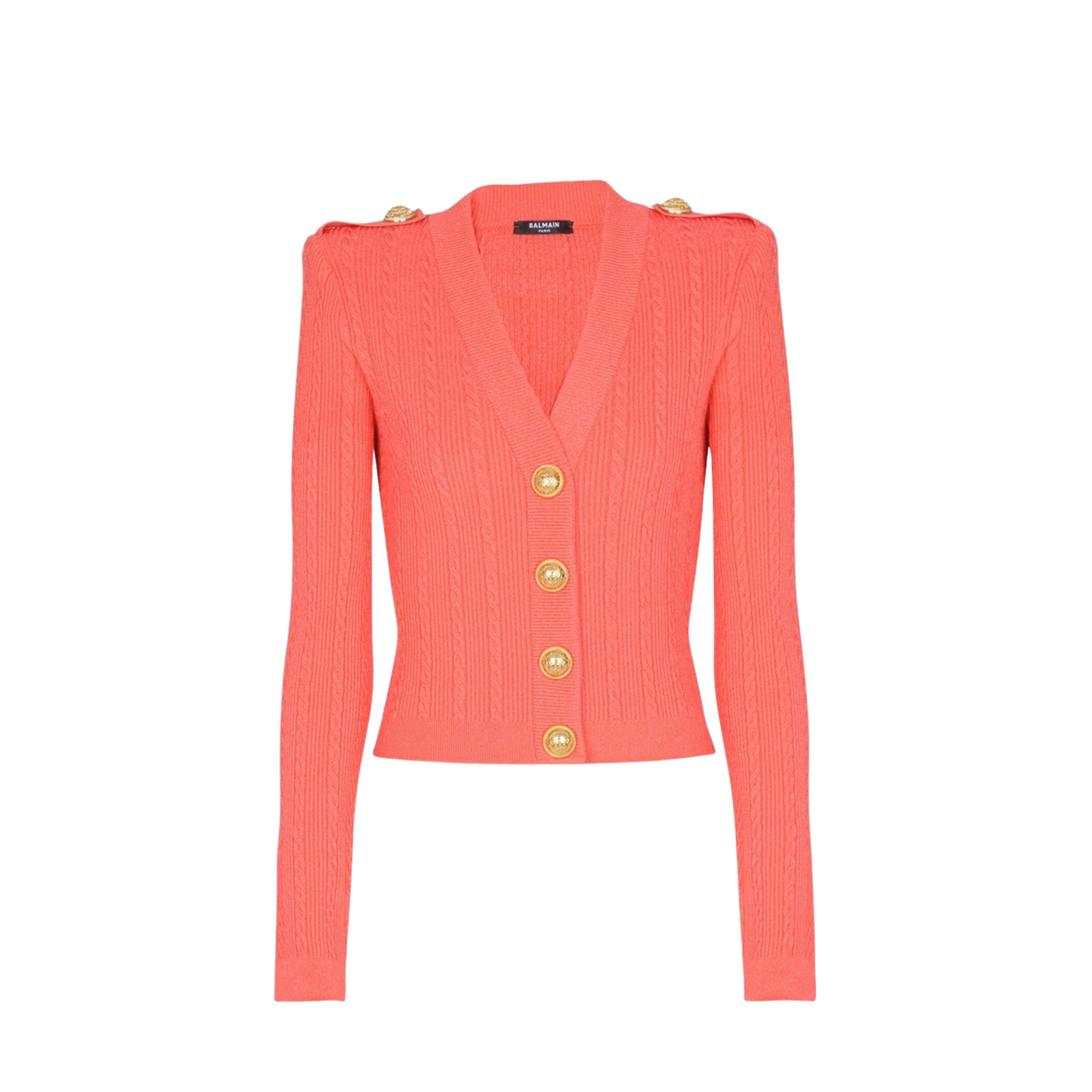 Long-sleeved cable-knit cardigan - Image 1