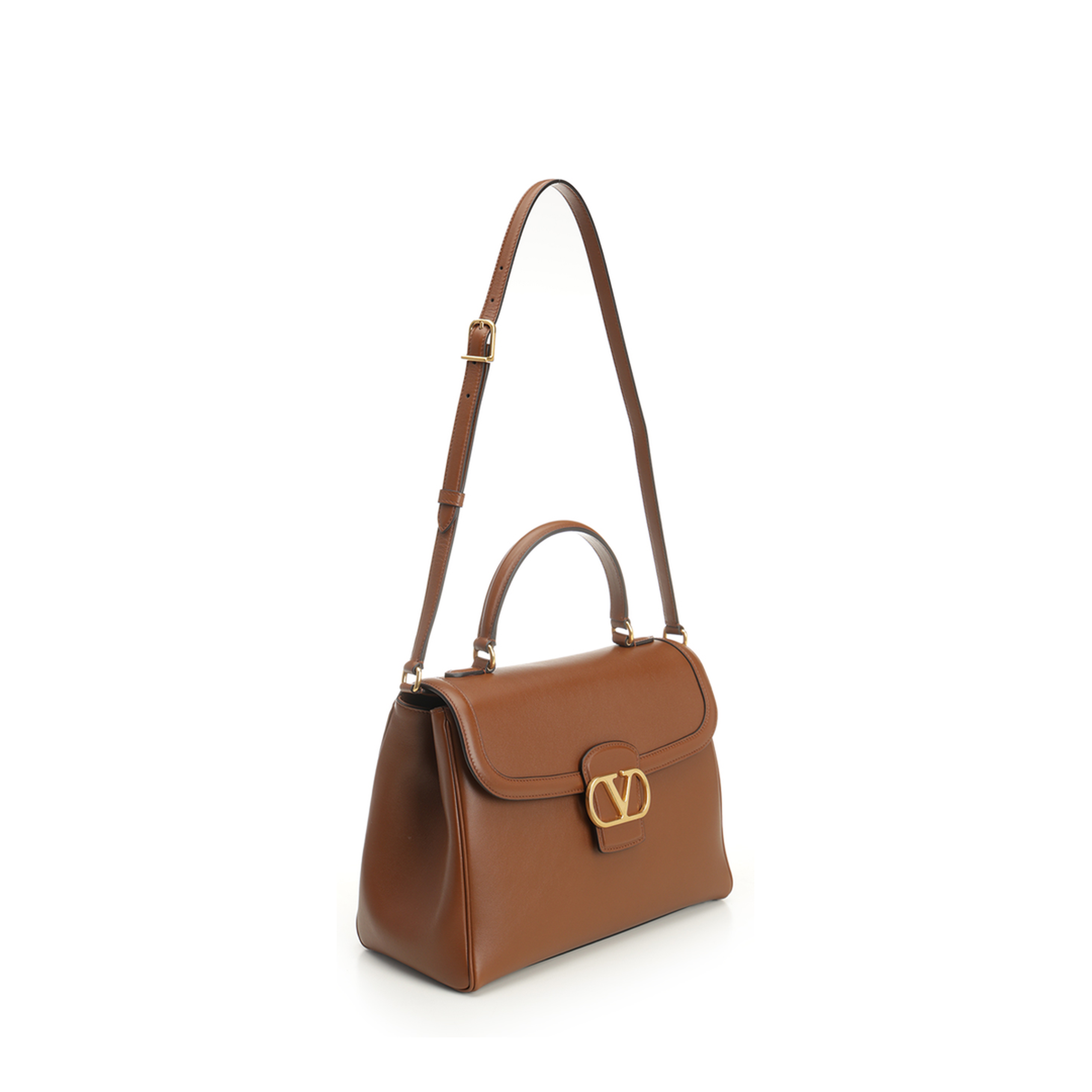9to5 Large Smooth Calfskin Handbag - Tobacco - Image 2