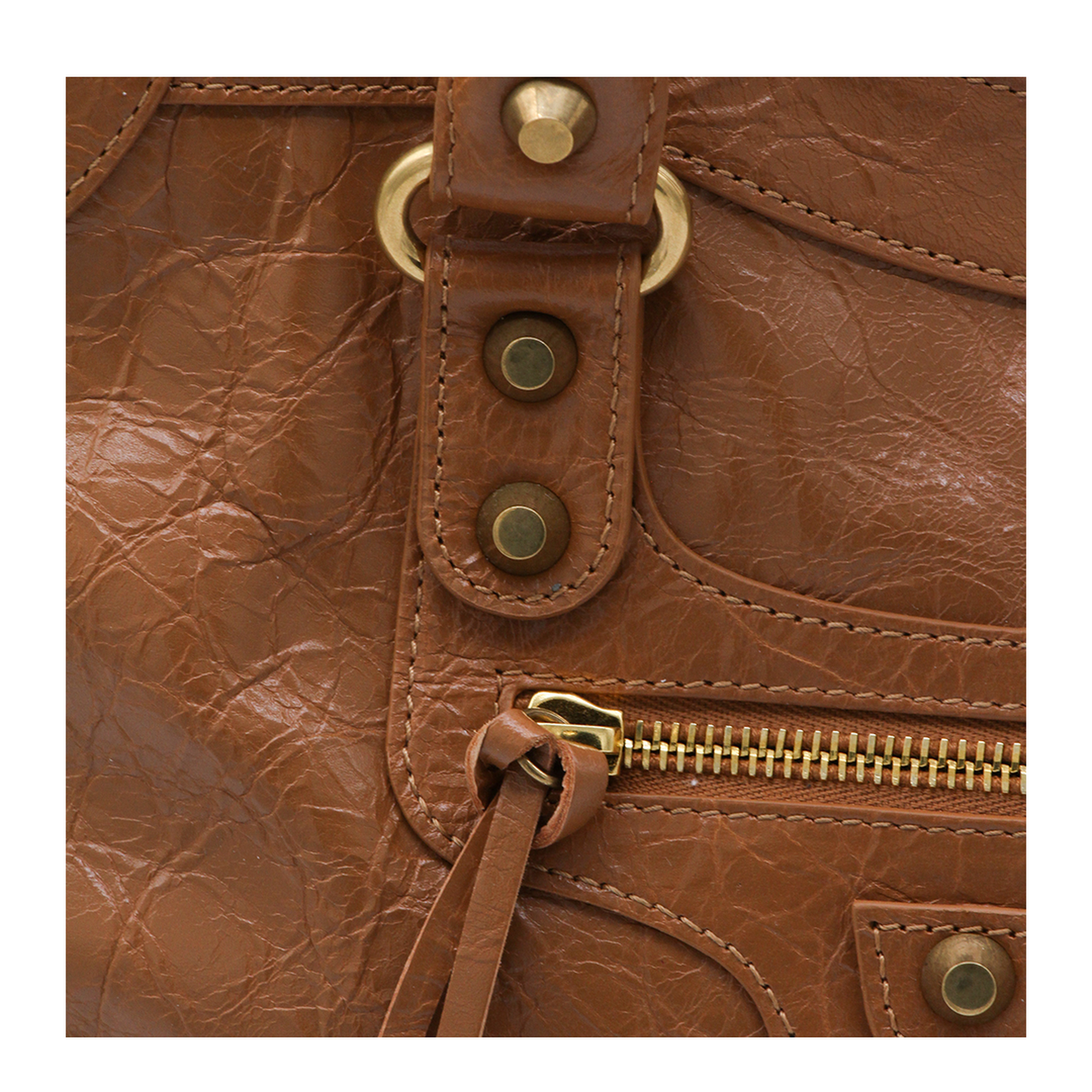Le City Medium Arena Lambskin Handbag - Camel - Image 4