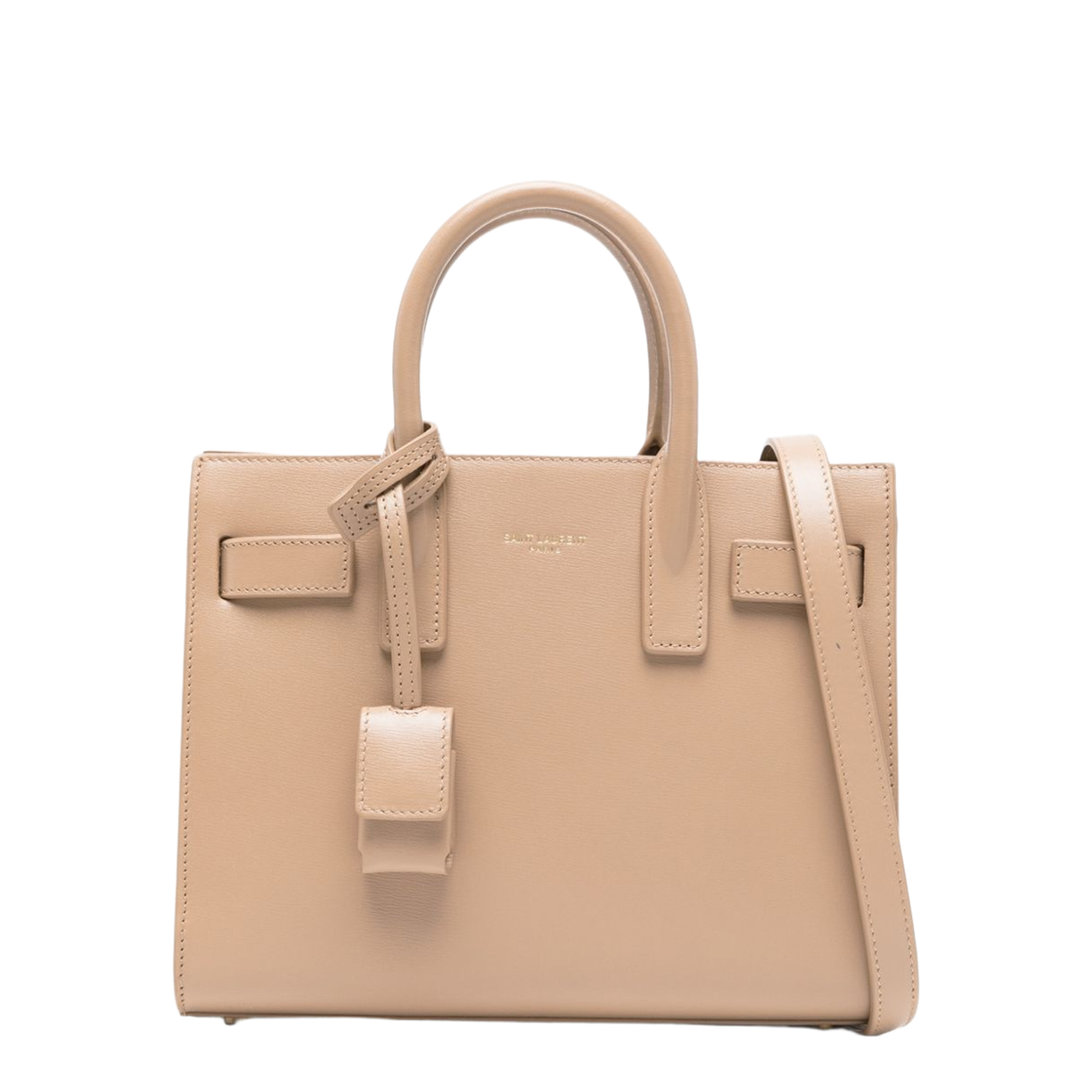 Sac de Jour Nano Smooth Leather Top Handle Bag - Beige - Image 1