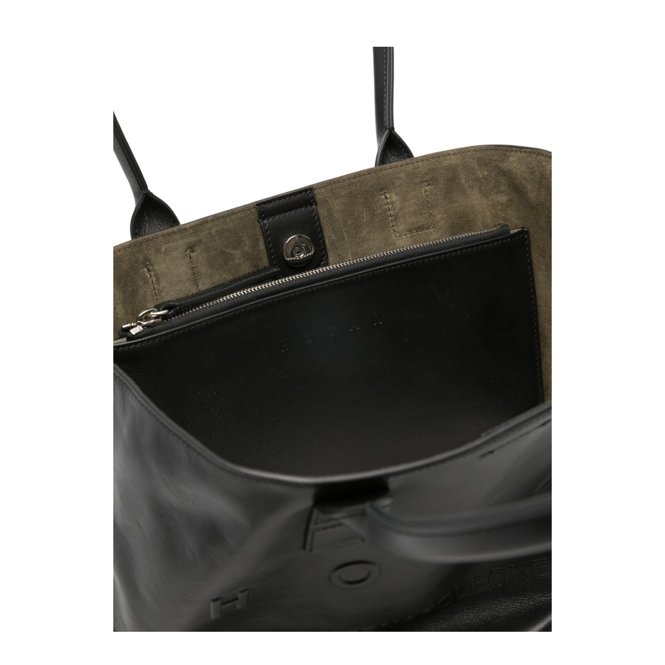 Address Small Calf Leather Tote Bag - Black - Image 4
