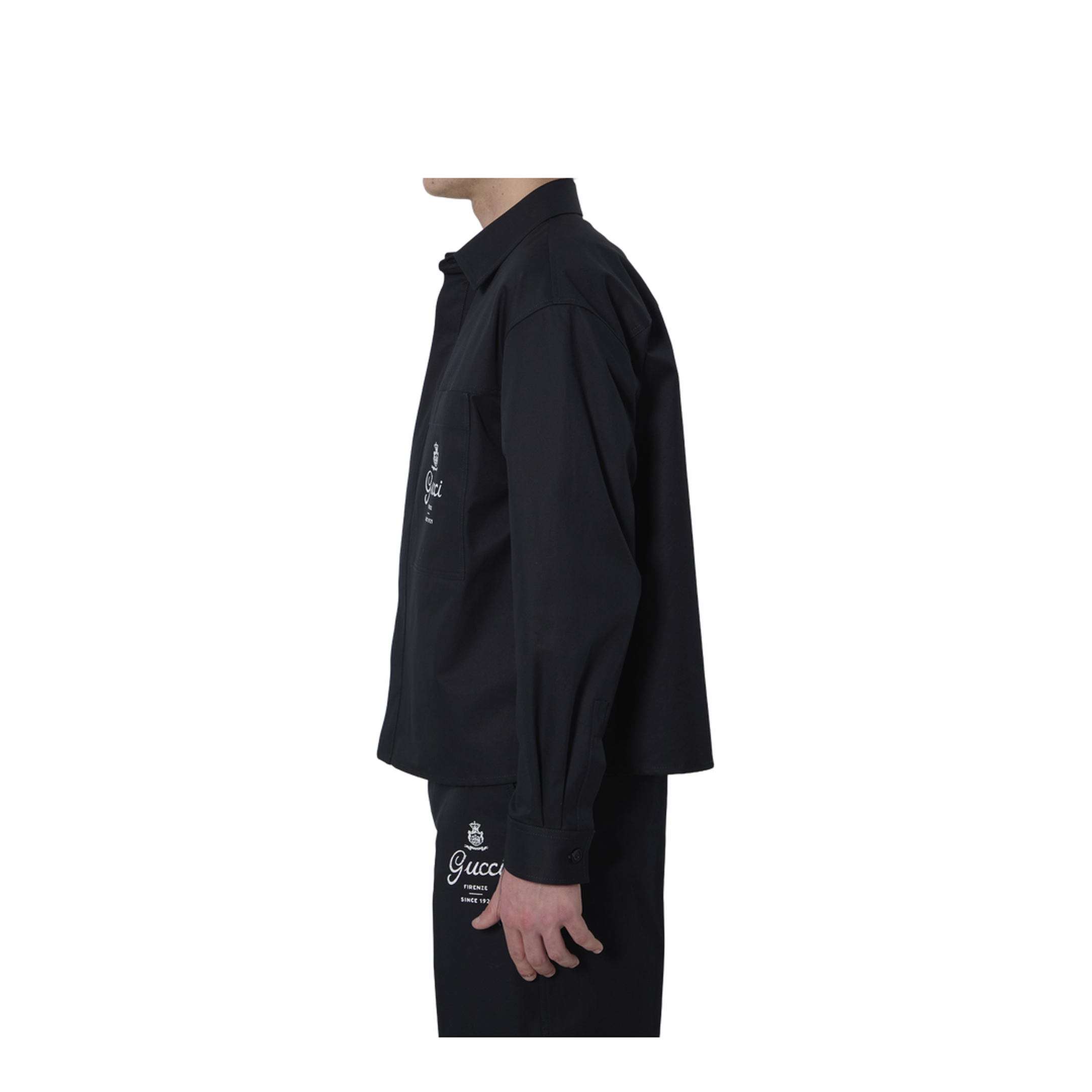 Cotton Twill Shirt With Print In Dark Blue - Image 3