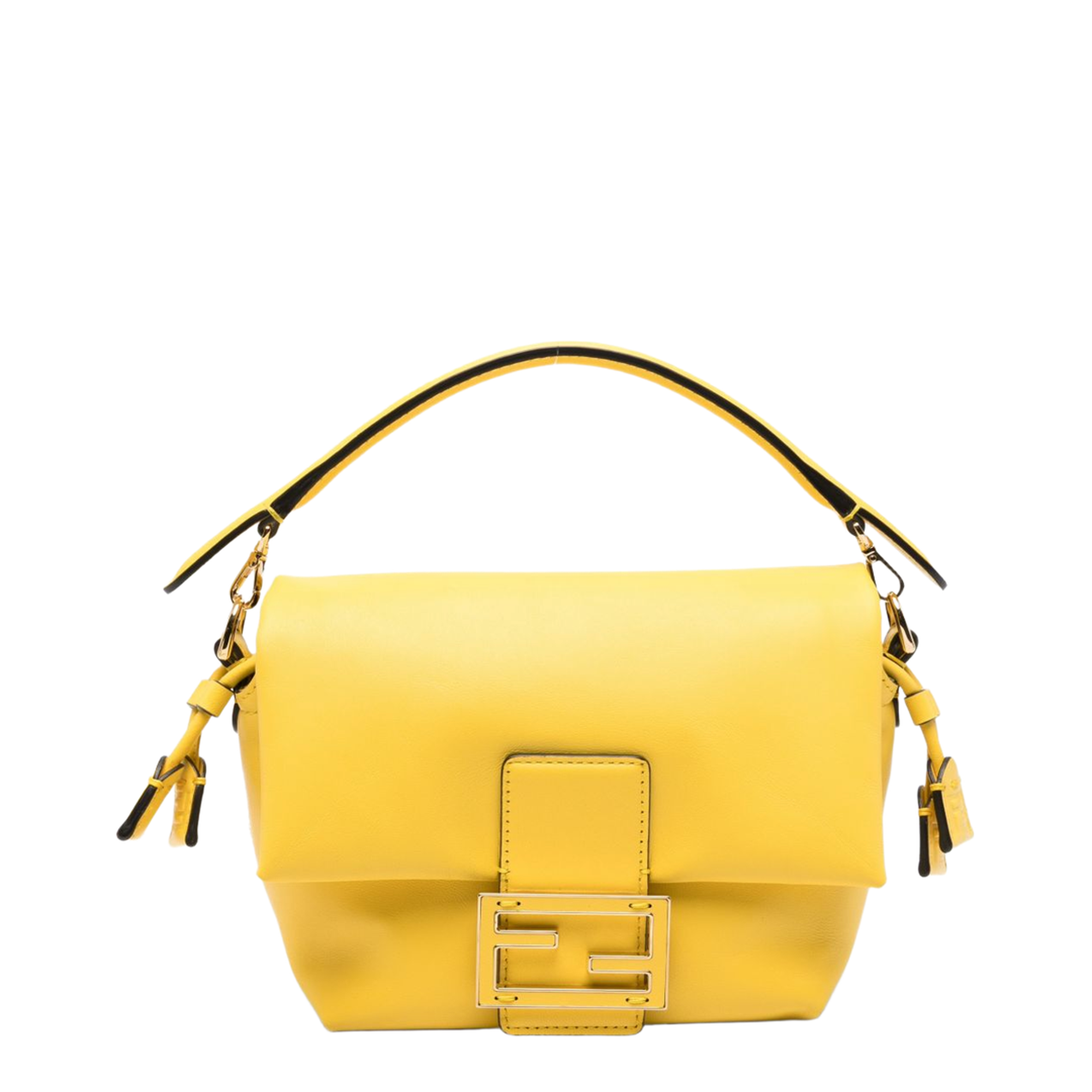 Mamma Baguette Small Lamb Leather Handbag - Giallo - Image 1