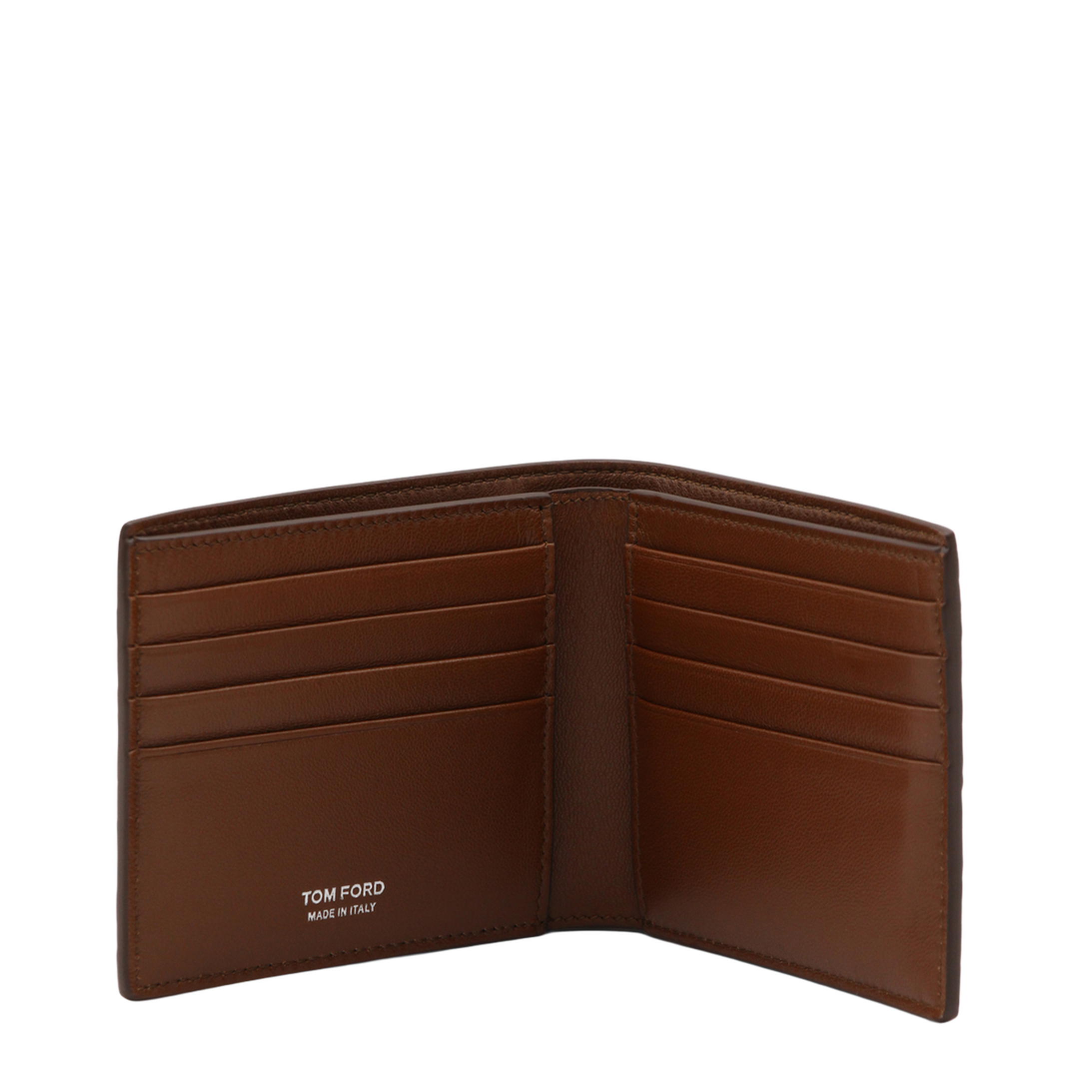 Crocodile Print Leather Wallet Brown - Image 4