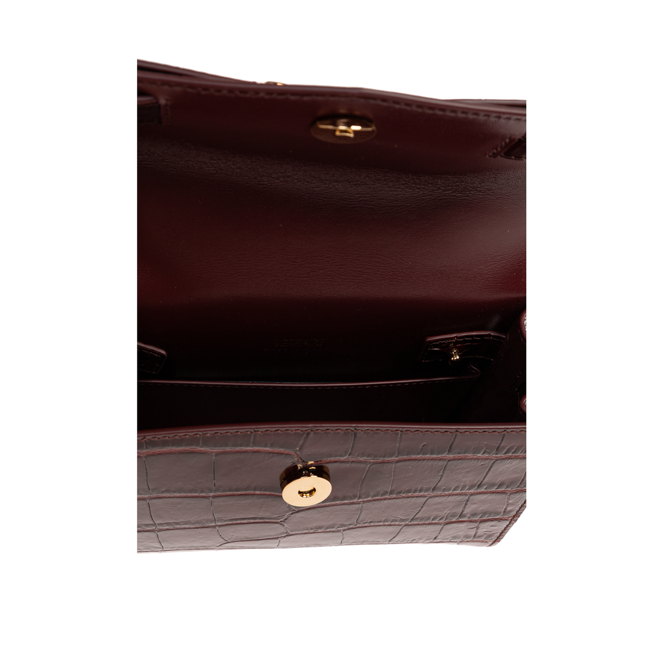 Medusa ’95 Small Croc-Effect Top-Handle Bag - Burgundy - Image 5