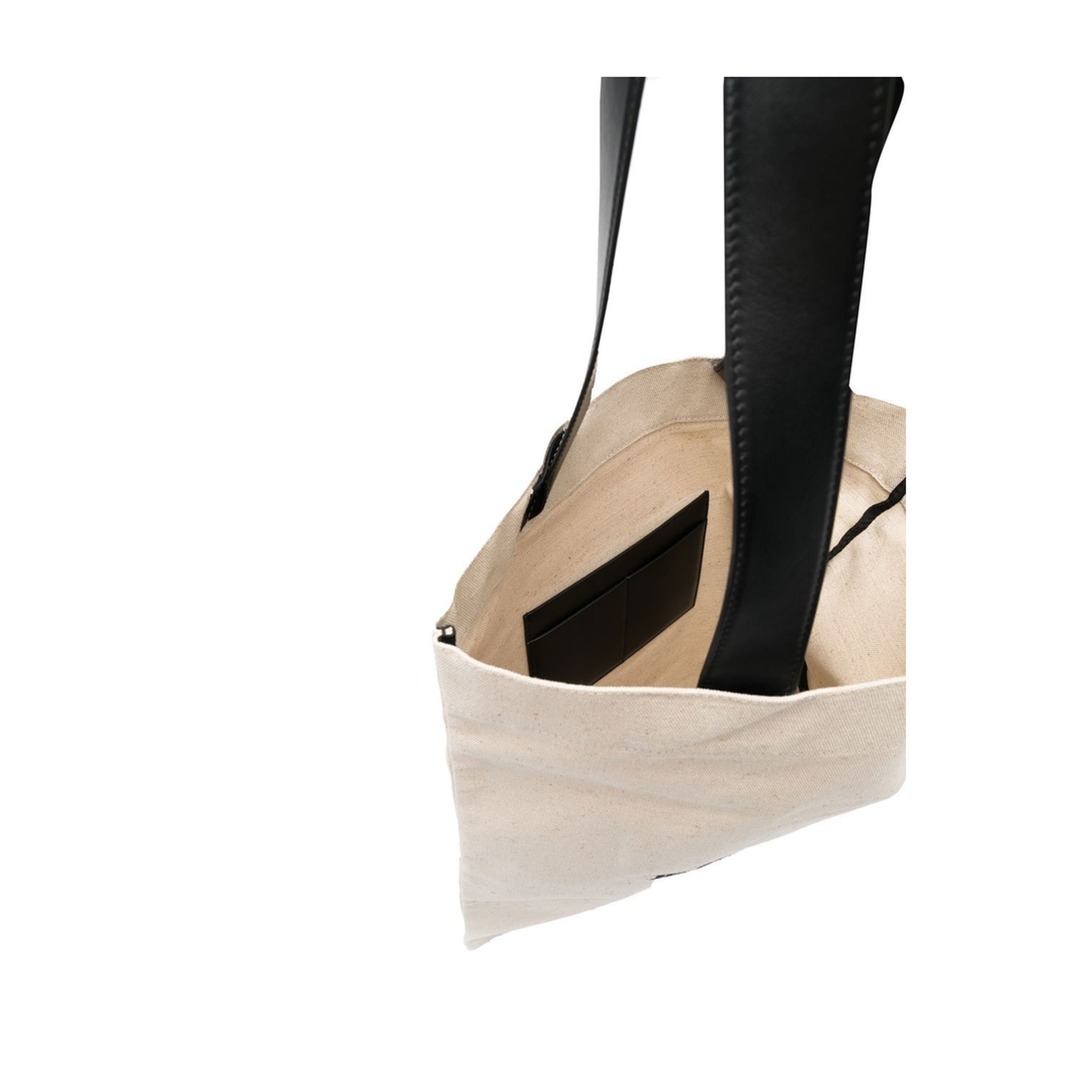 Logo-Print Flat Shopper Tote Bag - Natural/Black - Image 5