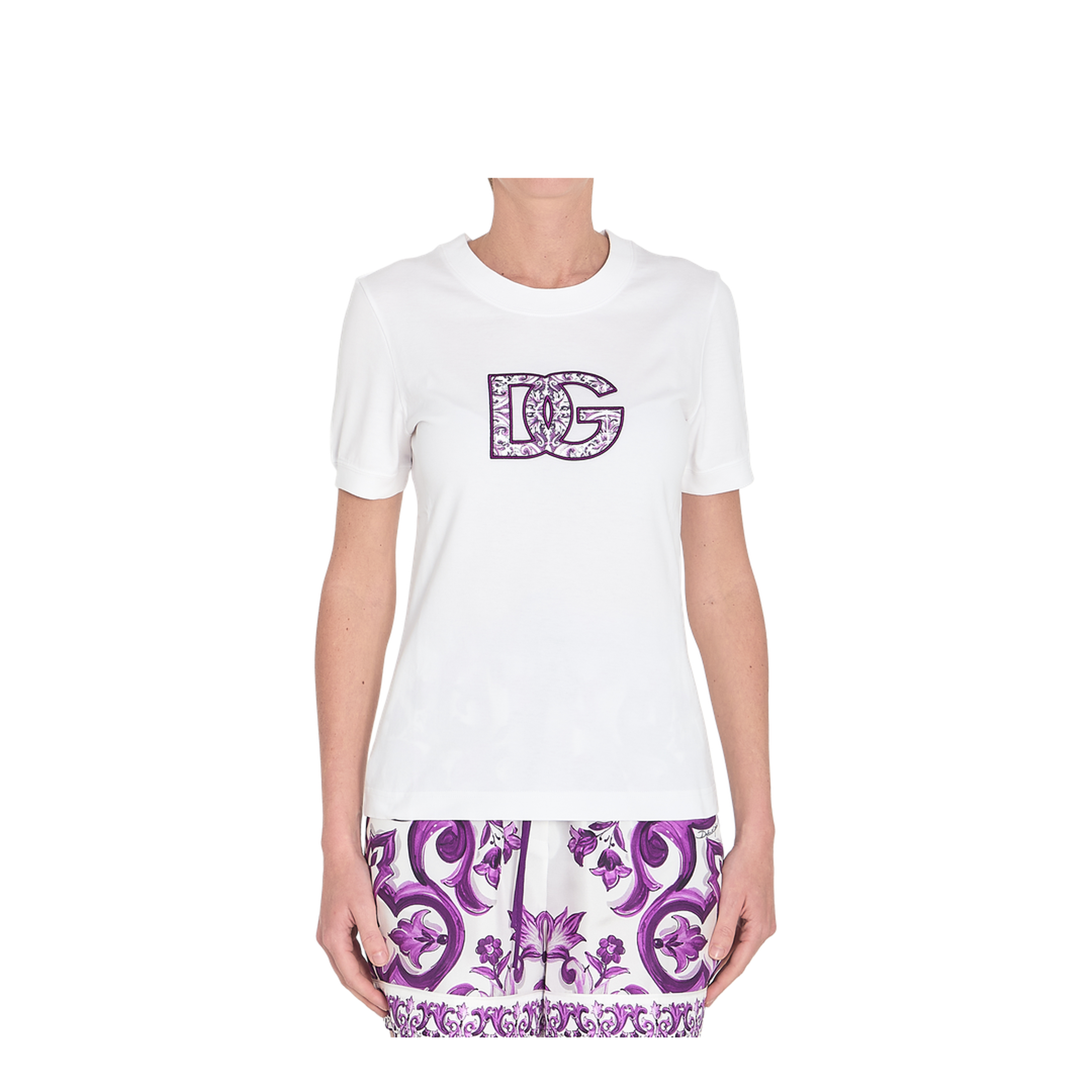 Short-sleeved Cotton T-Shirt in White - Image 1