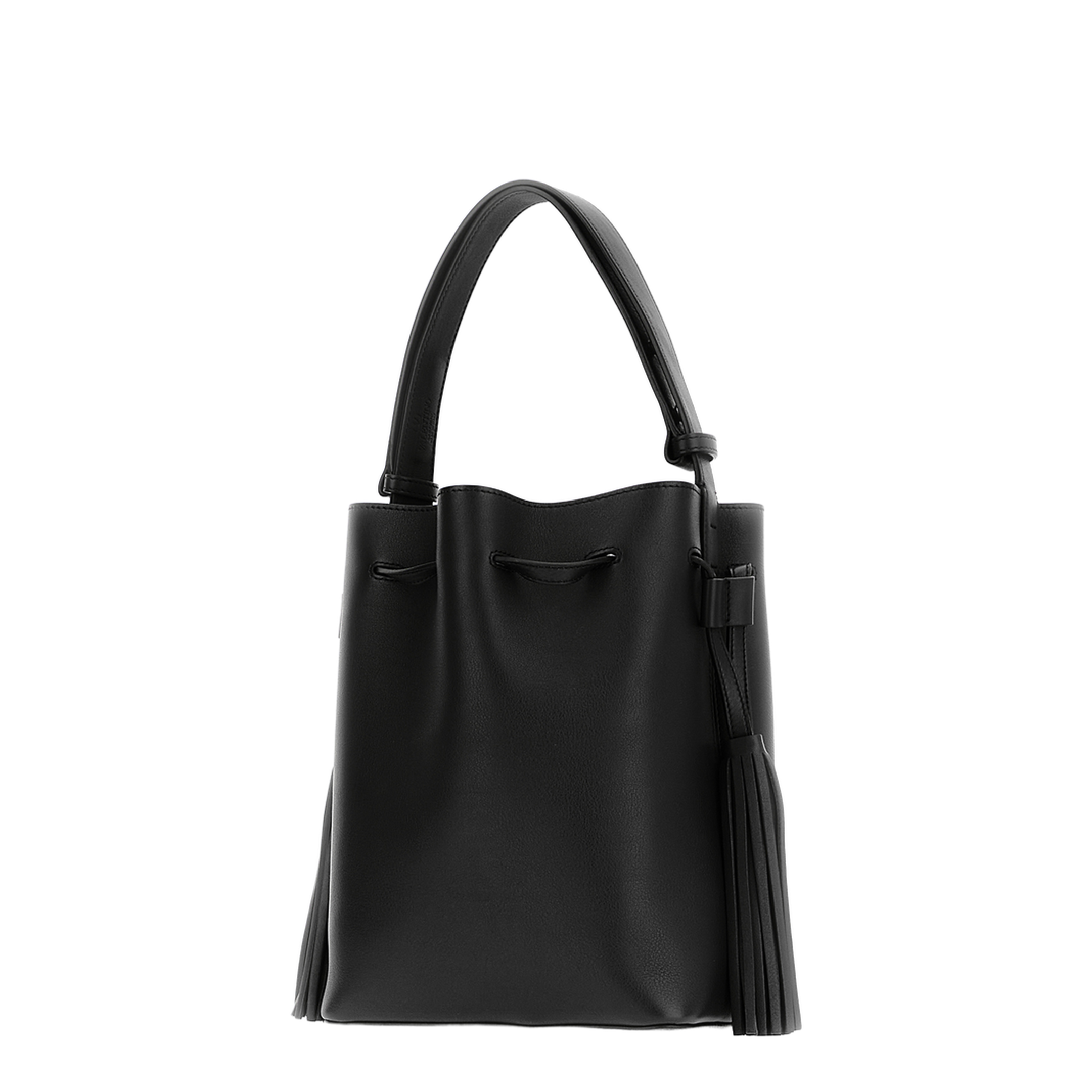 Small Calfskin Bucket Bag - Black - Image 2