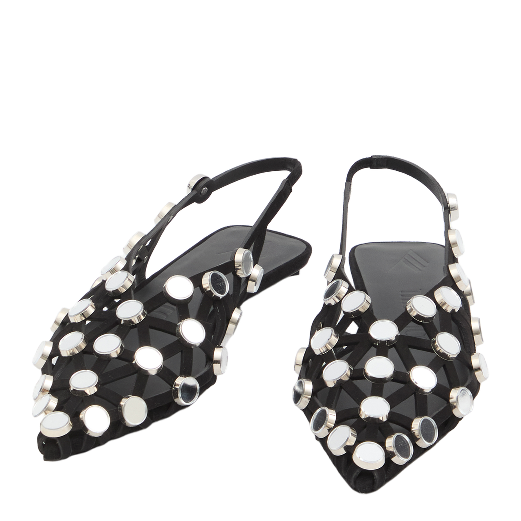 Black Grid Ballet Flats - Image 5