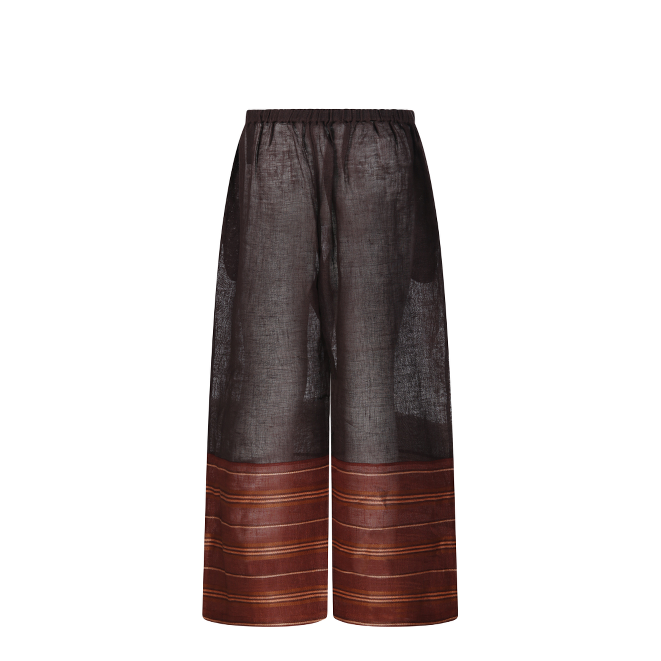 Brown Linen Wide Leg Pant - Image 5